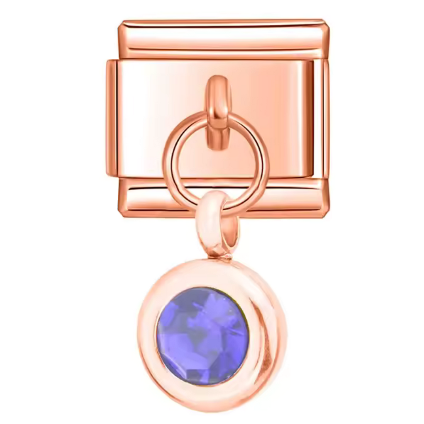Italienischer Charm-Anhänger in Roségold – Geburtsstein