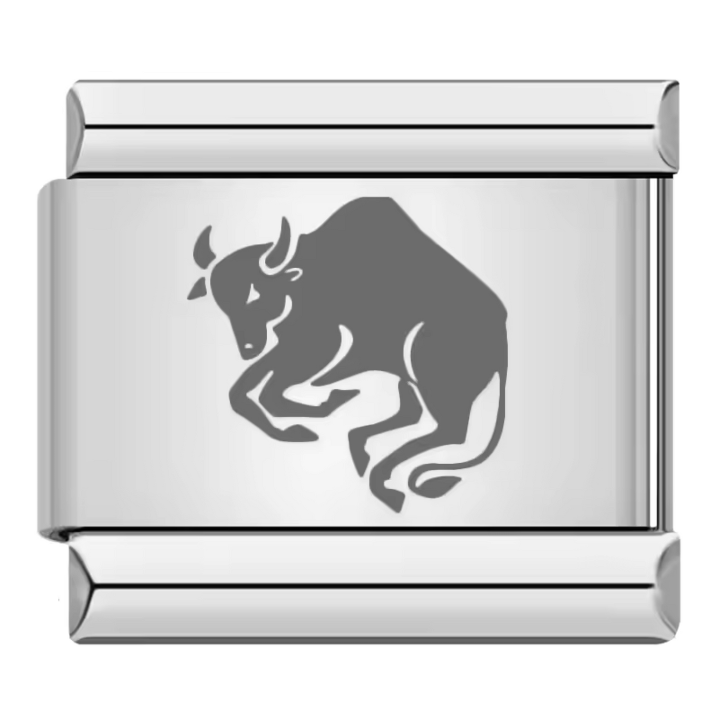 Silver Italian Charm – Grey Zodiac Sign