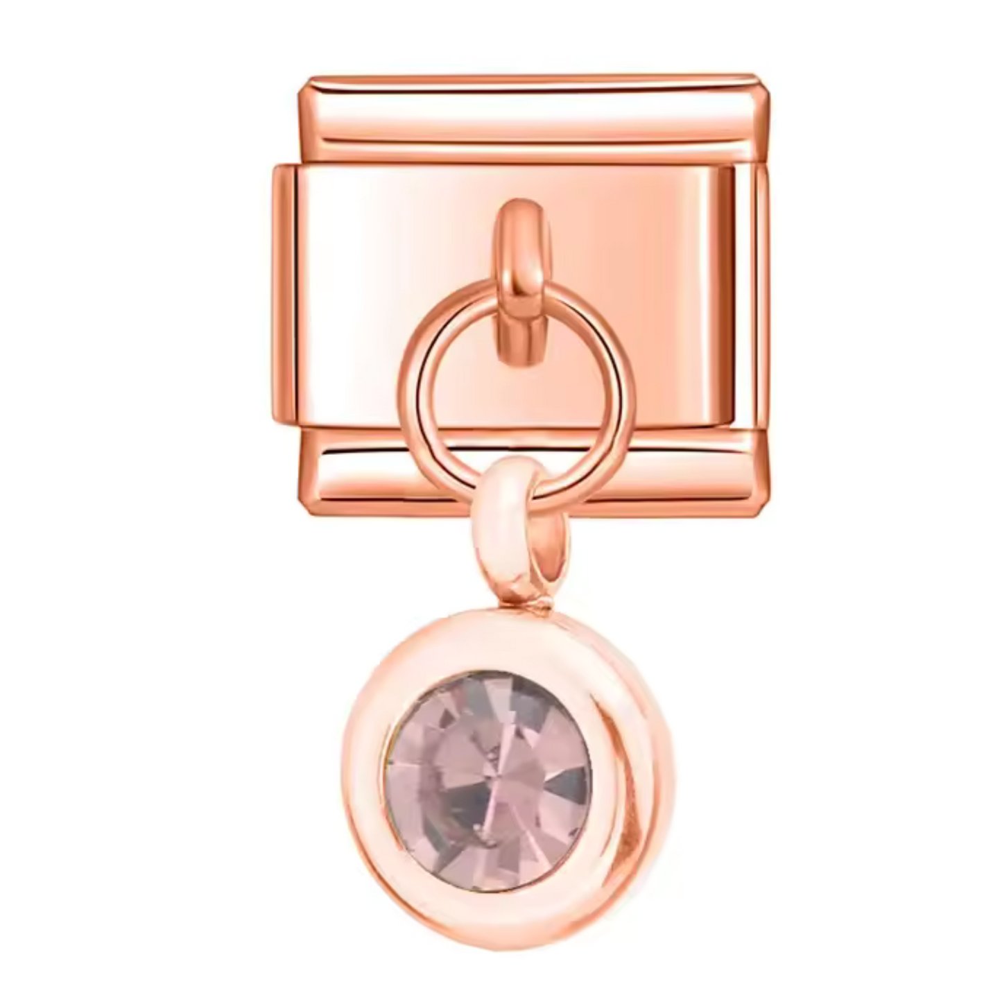 Italienischer Charm-Anhänger in Roségold – Geburtsstein
