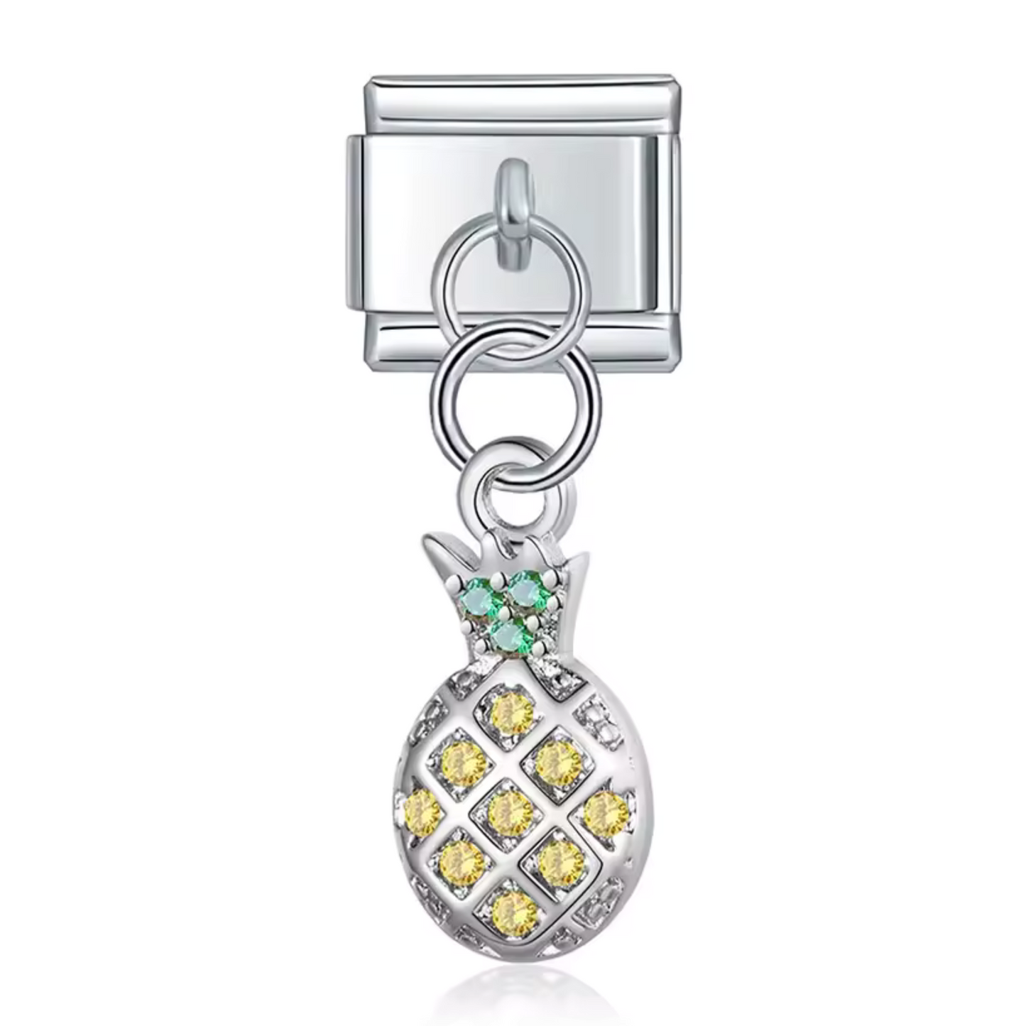 Italian Charm Pendant – Pineapple in Gold, Silver or Rose Gold