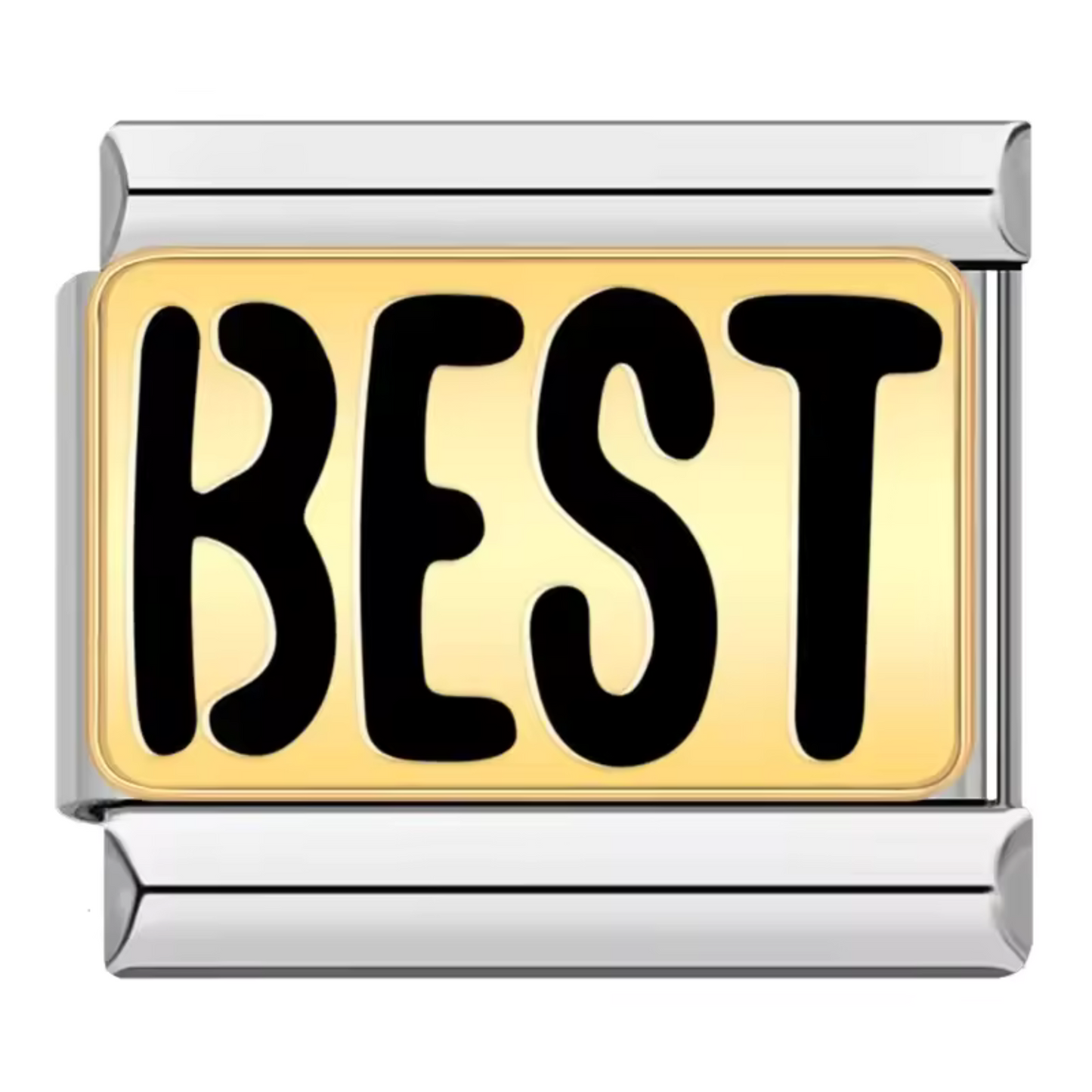 Silver and Gold Italian Charm – “Best”