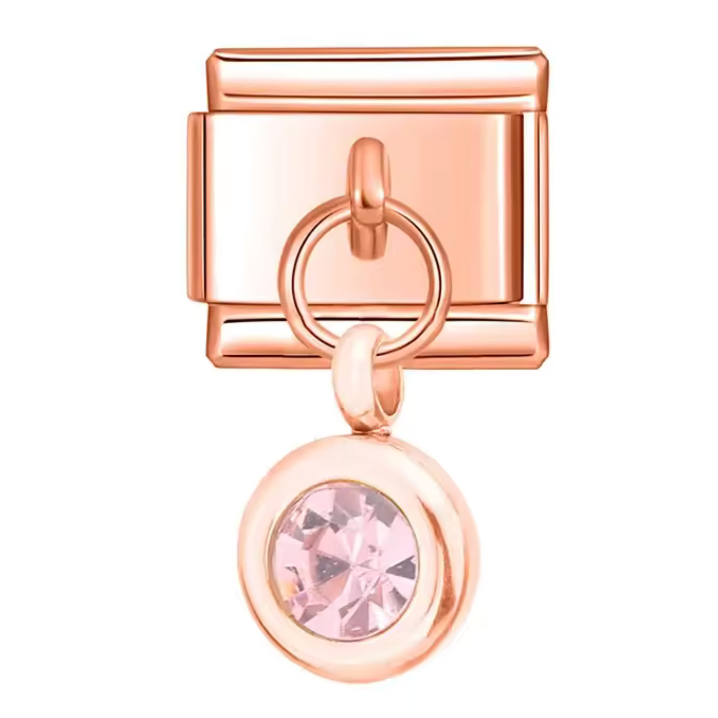 Italienischer Charm-Anhänger in Roségold – Geburtsstein