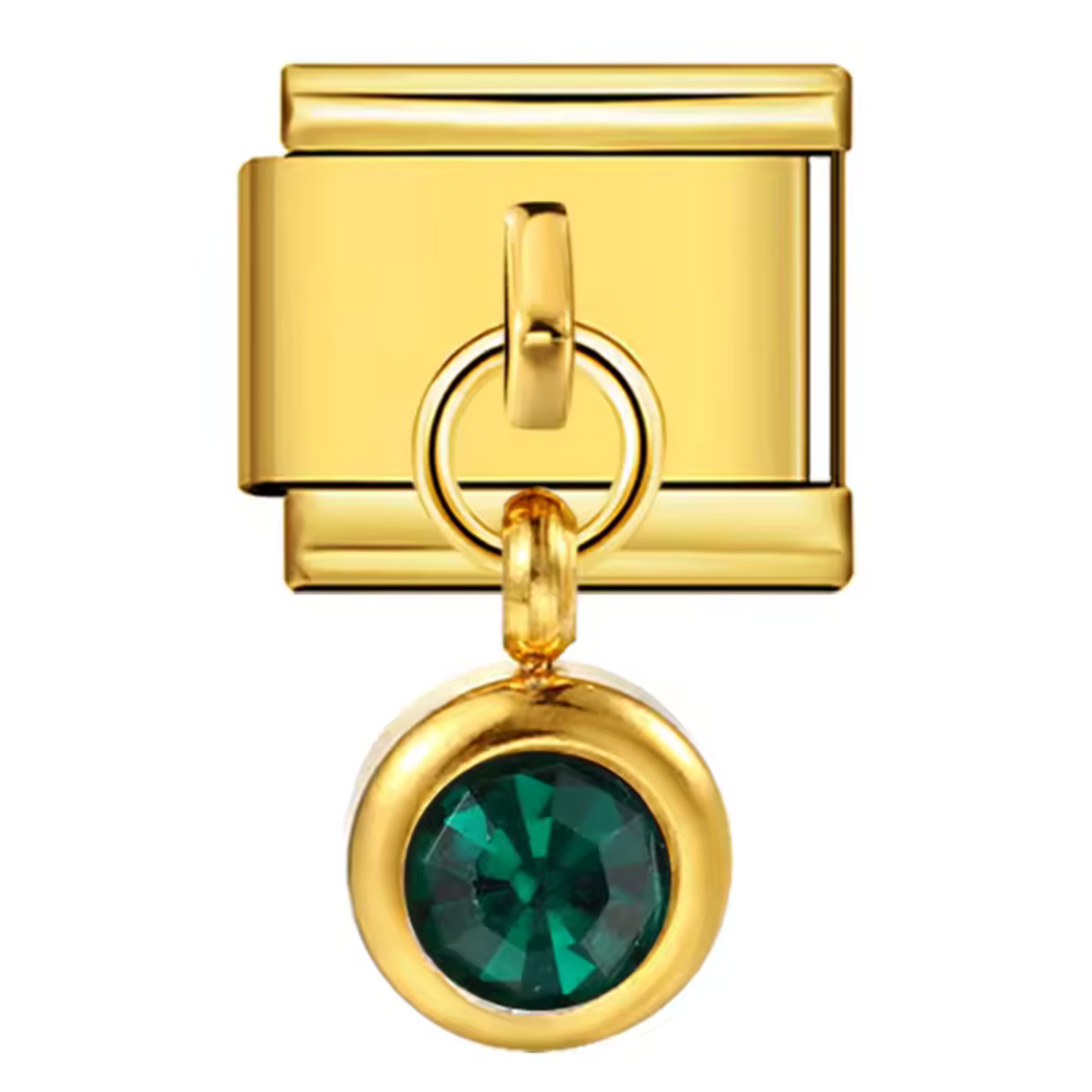 Italienischer Goldfarbener Charm – Geburtsstein