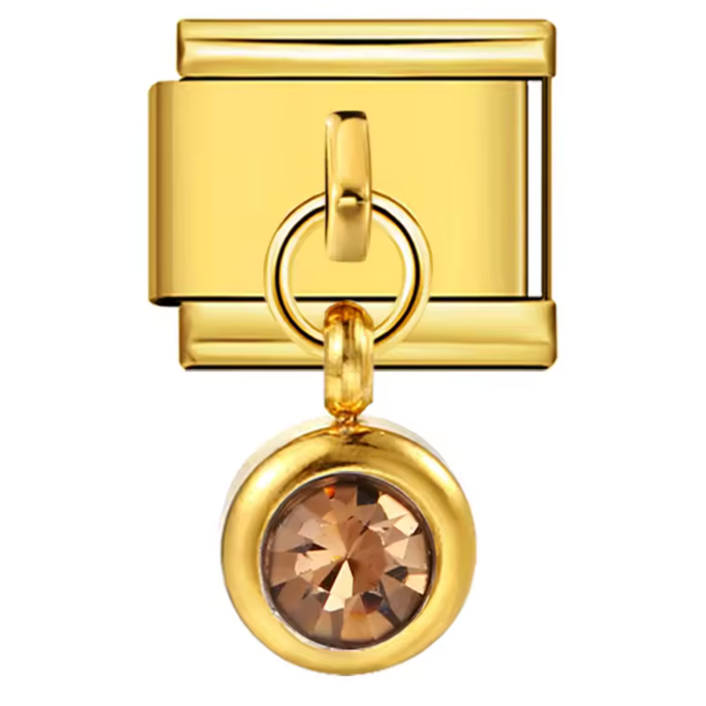 Italienischer Goldfarbener Charm – Geburtsstein
