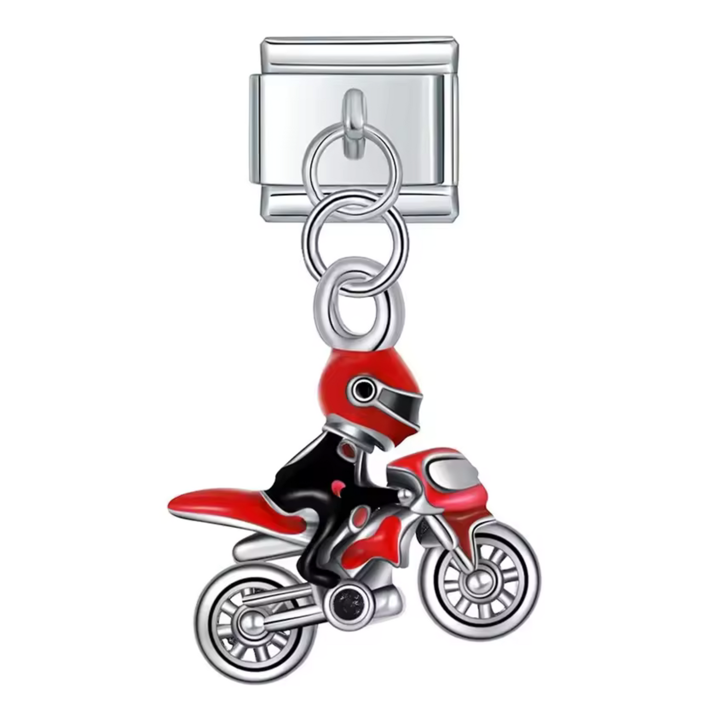 Italian Charm Silver Pendant – Motorcycle