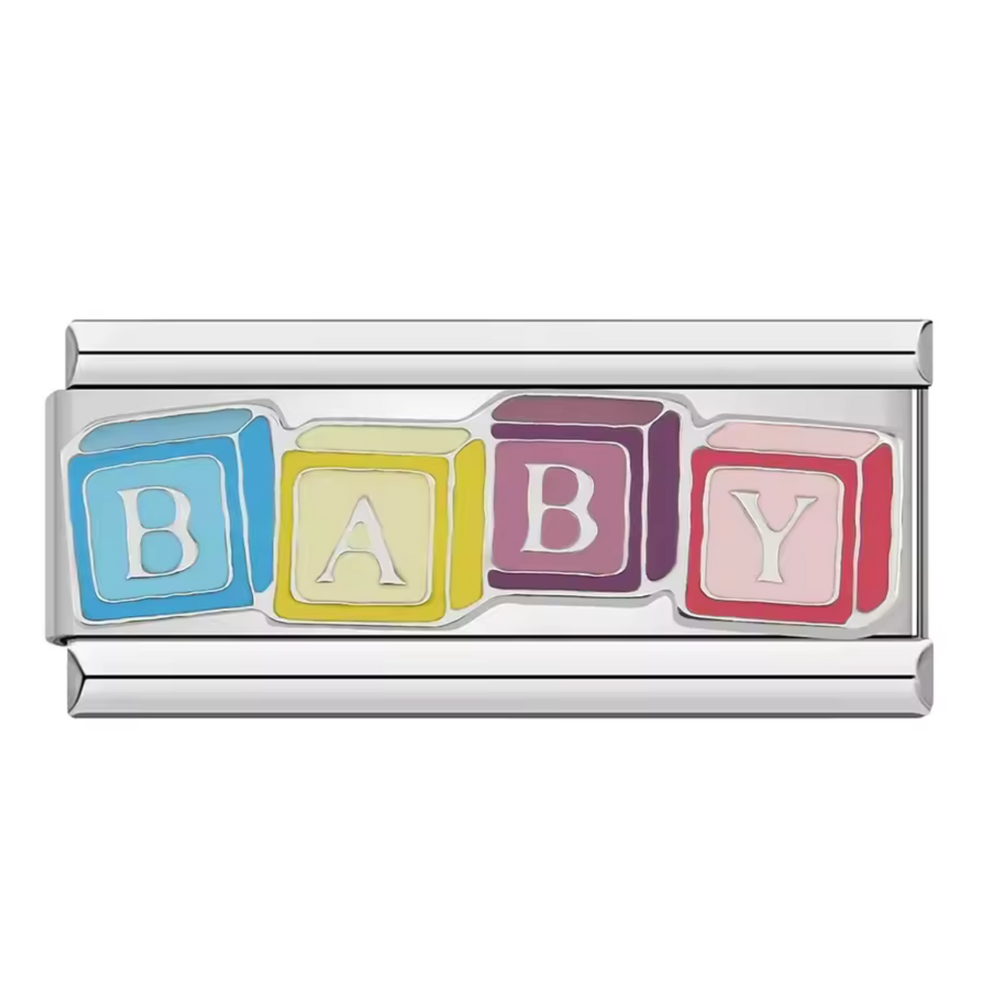 Long Silver Italian Charm – BABY Cubes