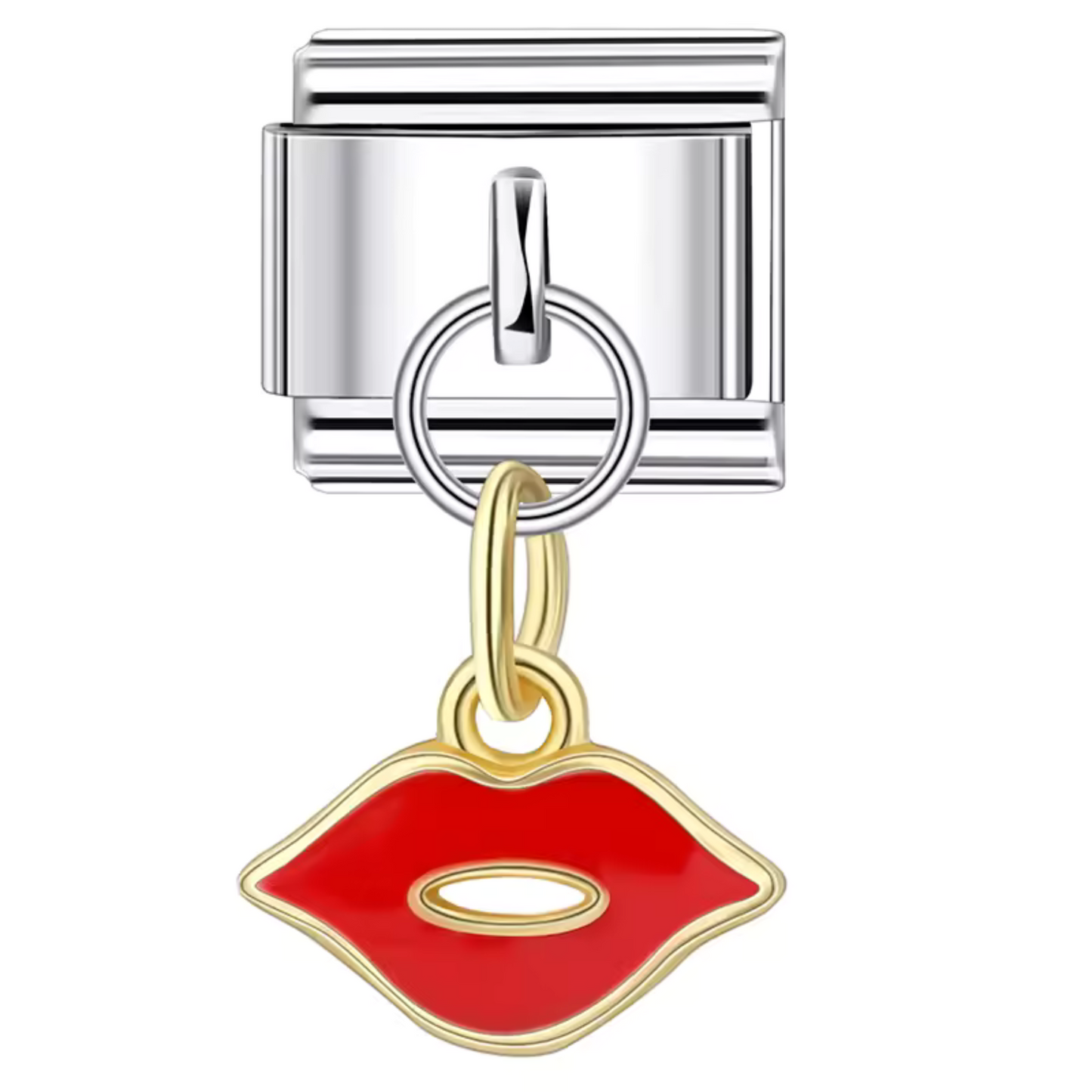 Italian Charm Pendant Silver or Gold – Red Mouth