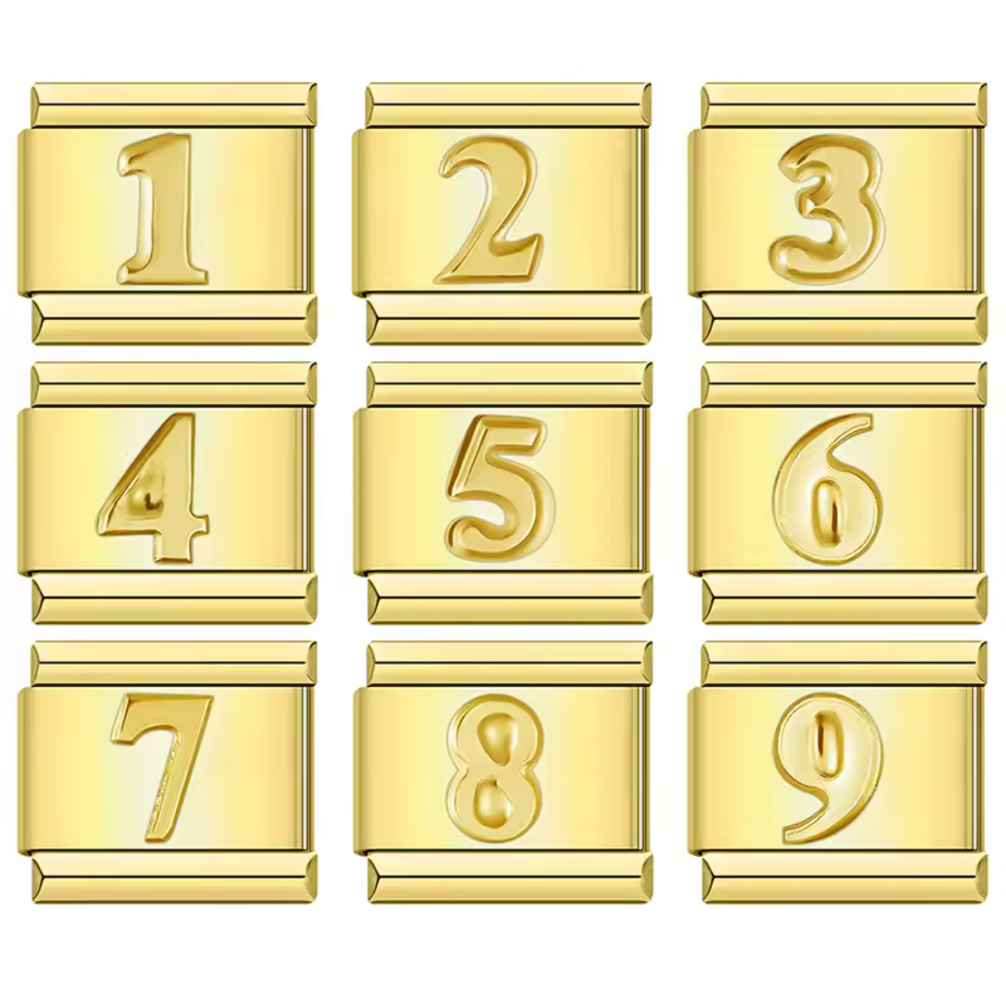 Gold Italian Charm – Numbers 0 to 9