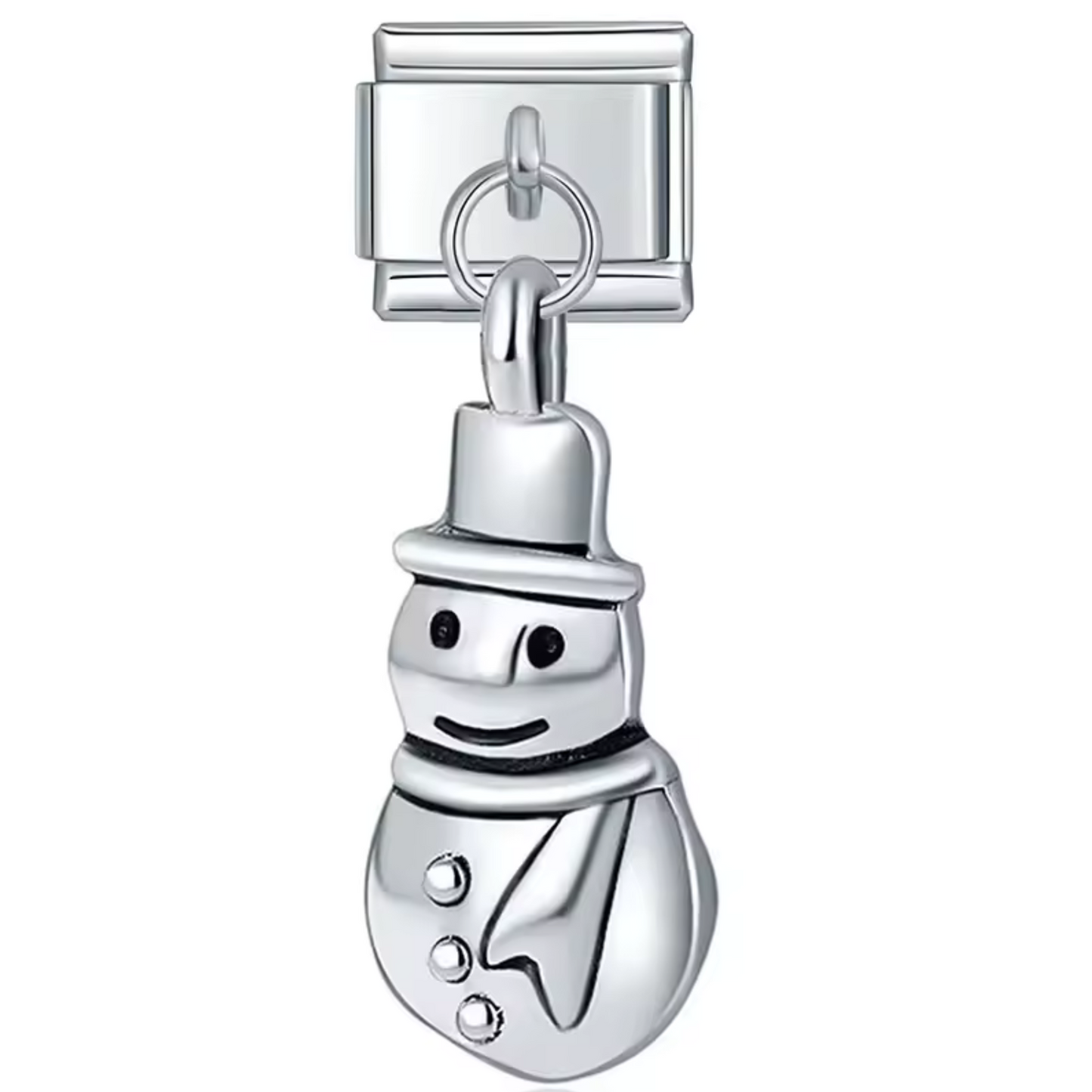 Charm Italien Pendentif – Bonhomme de Neige Argenté