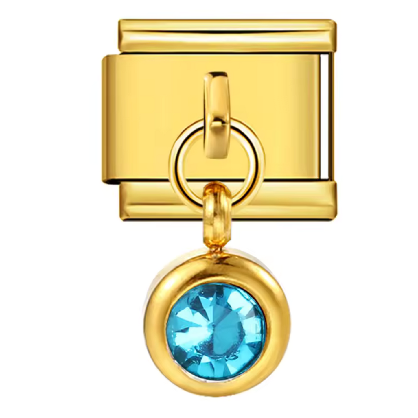 Italienischer Goldfarbener Charm – Geburtsstein