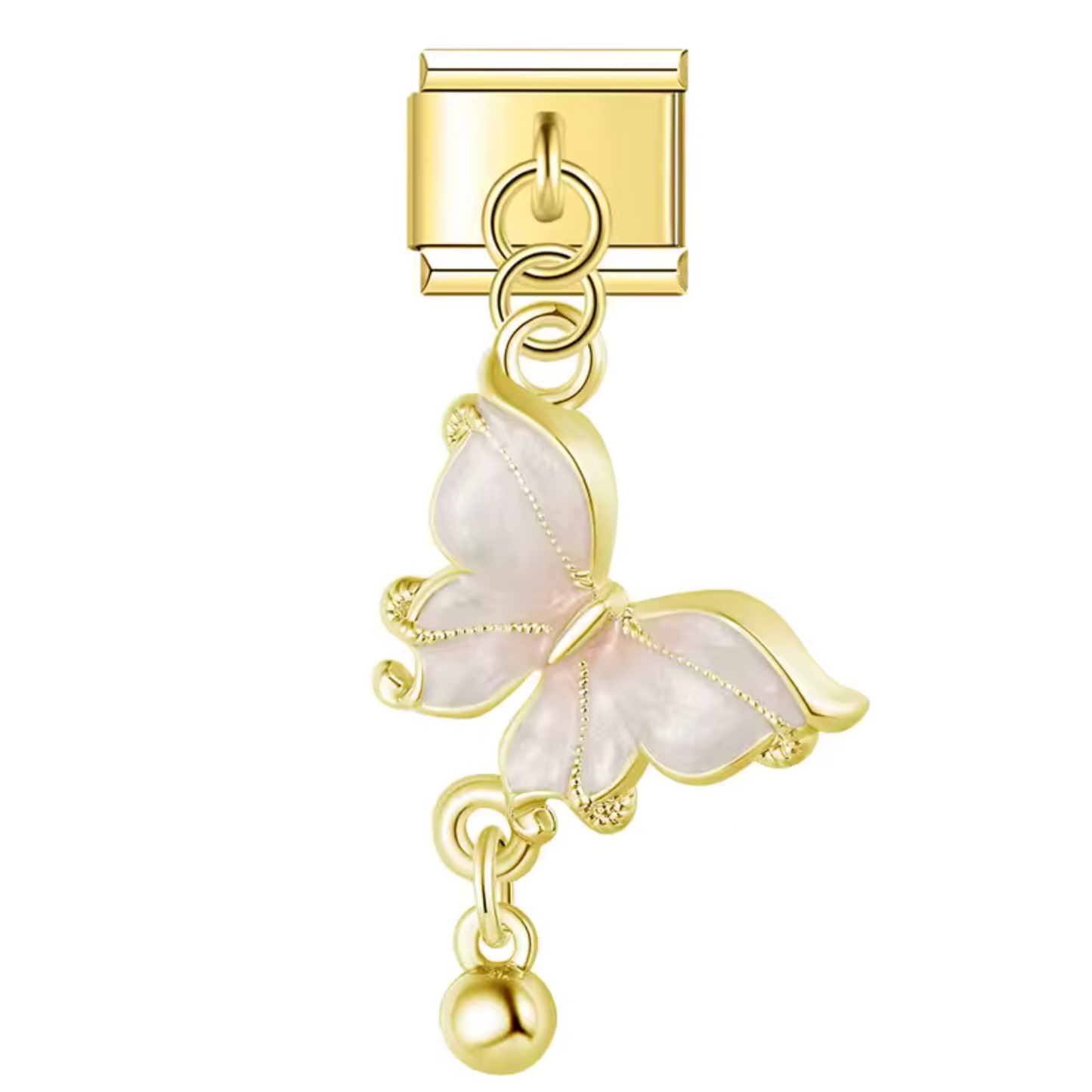 Italienischer Charme – Gold mit Schmetterling (Rosa, Blau oder Weiß)