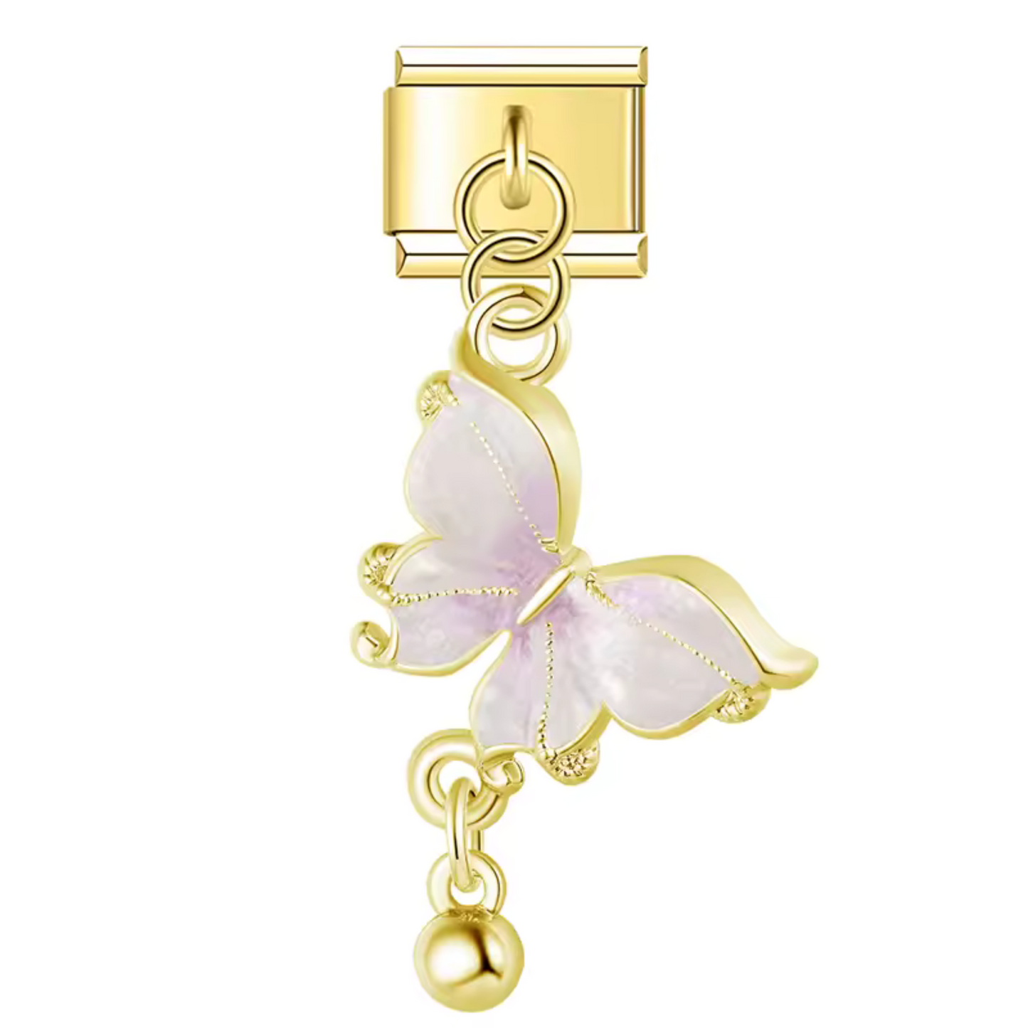 Italienischer Charme – Gold mit Schmetterling (Rosa, Blau oder Weiß)