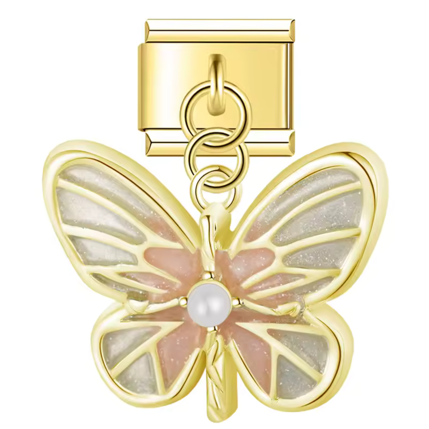Italienischer Charme – Gold mit Schmetterling (Lila, Weiß oder Blau)