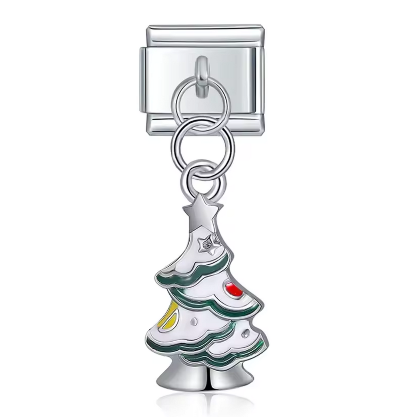 Charm Italien Pendentif – Sapin de Noël Argenté