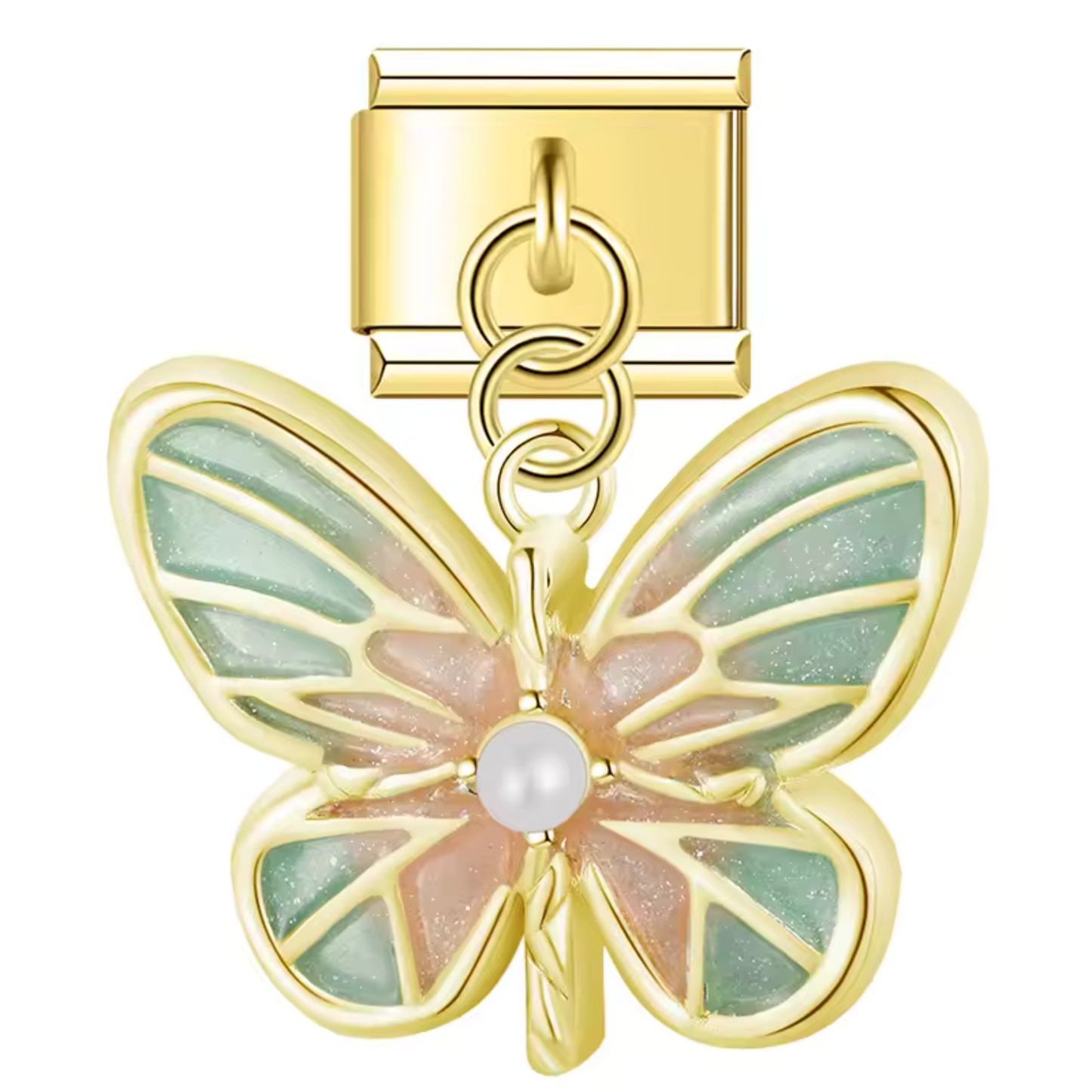 Italienischer Charme – Gold mit Schmetterling (Lila, Weiß oder Blau)