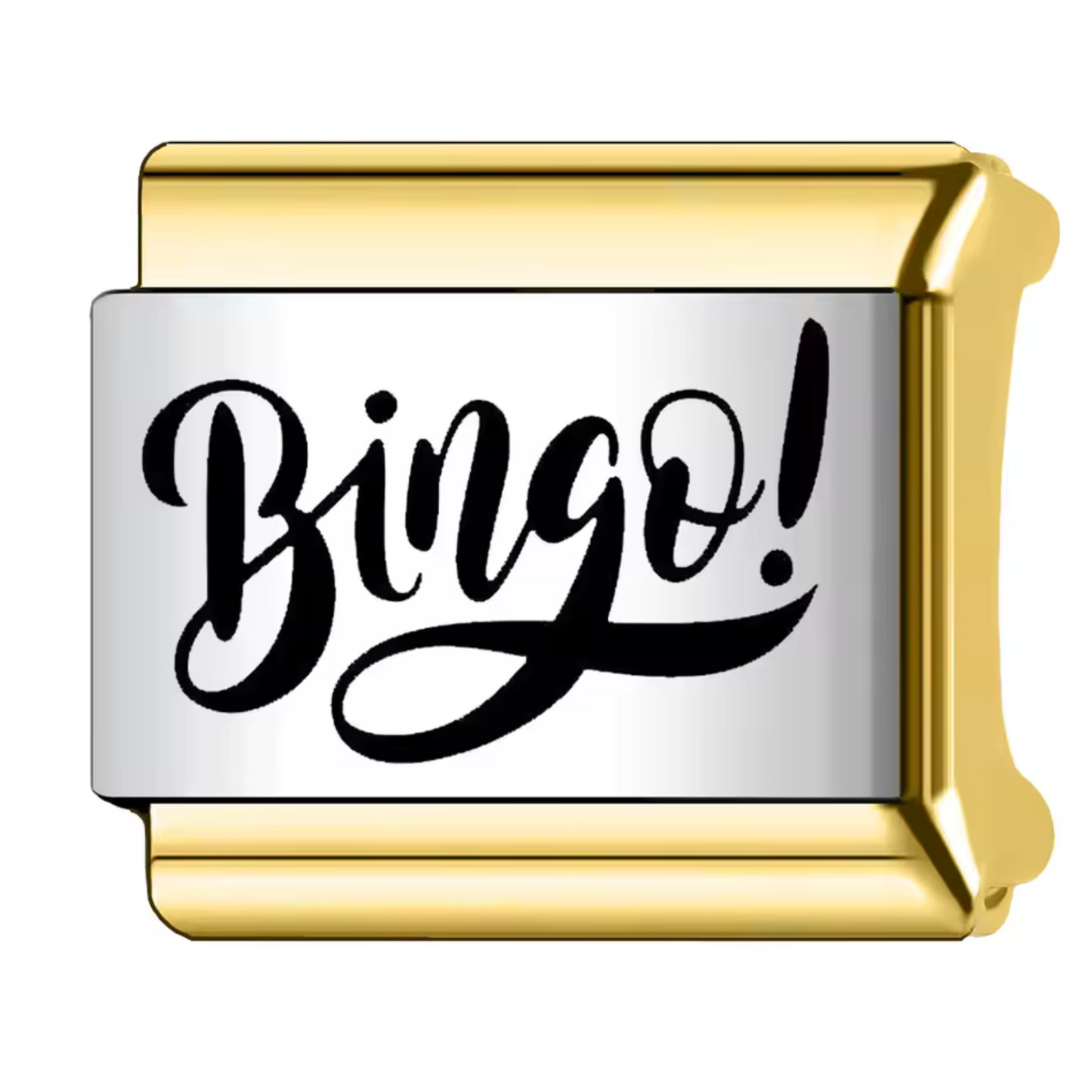 Silver and Gold Italian Charm – “Bingo!”