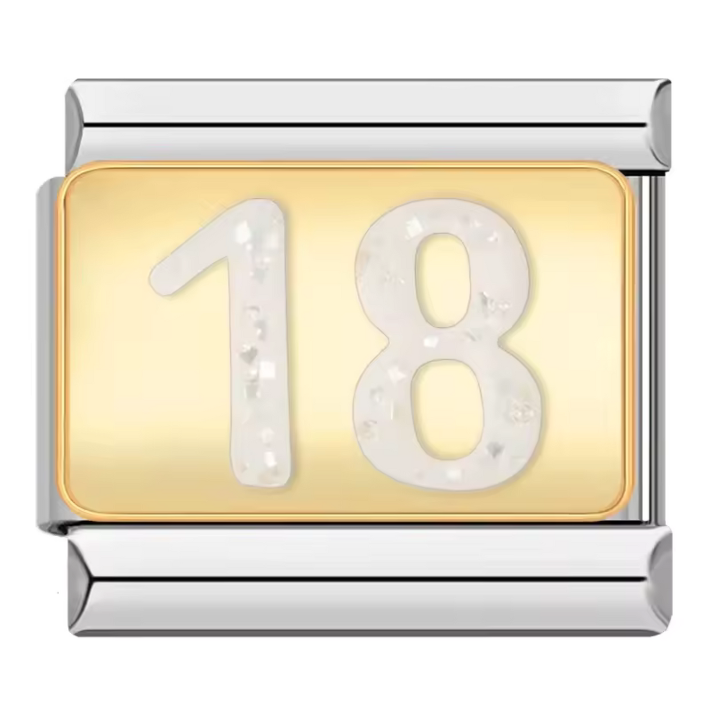 Silver Italian Charm – Number 18