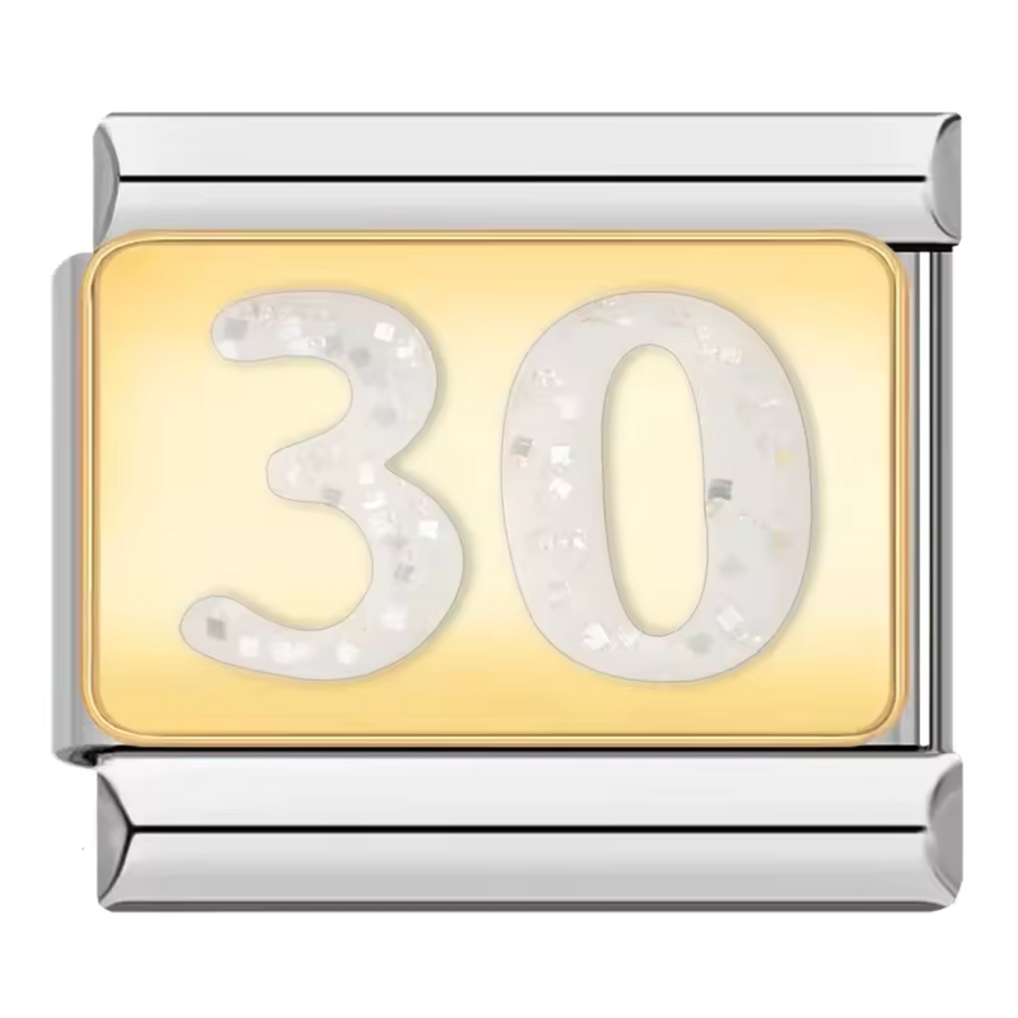 Silver Italian Charm – Number 30