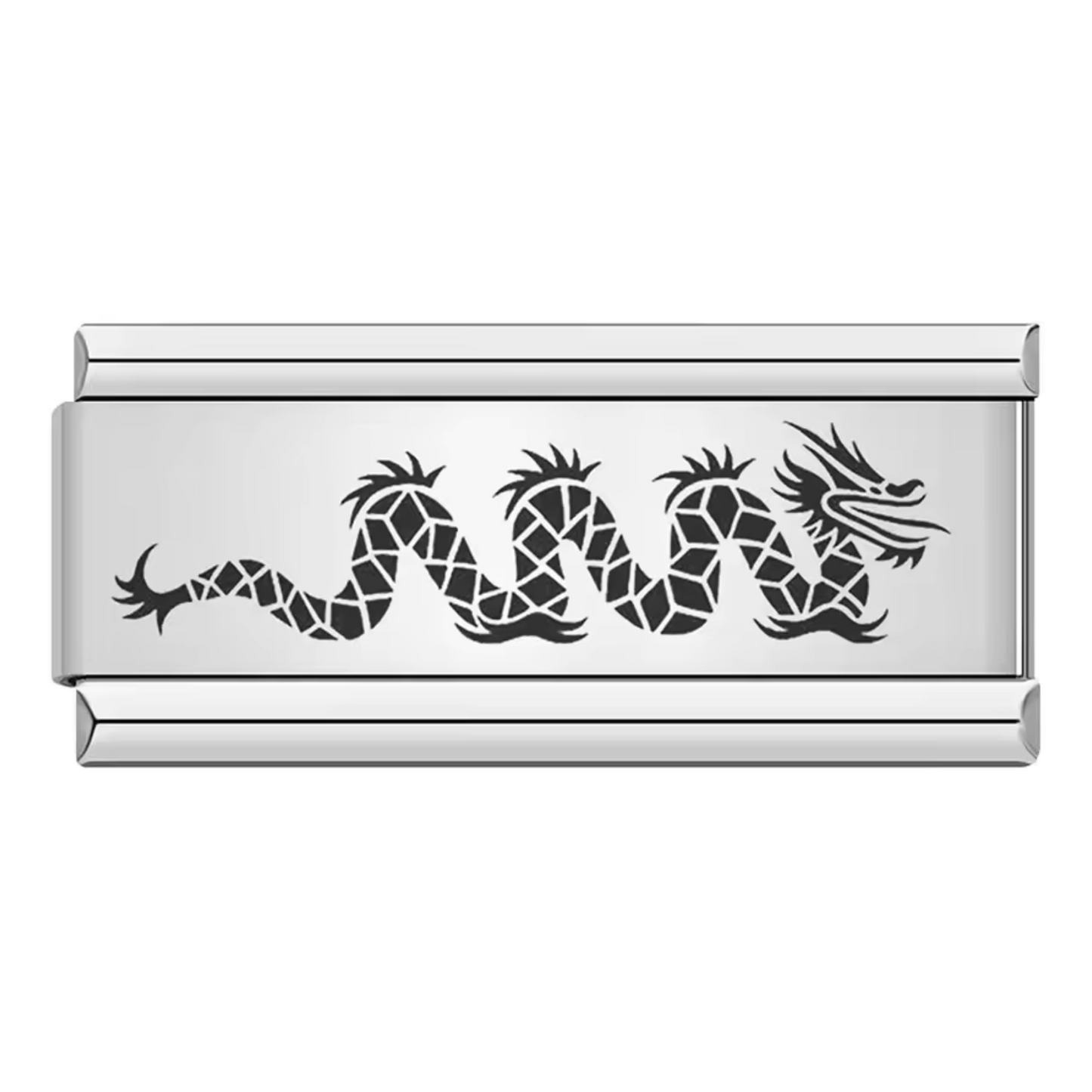 Long Silver Italian Charm – Dragon