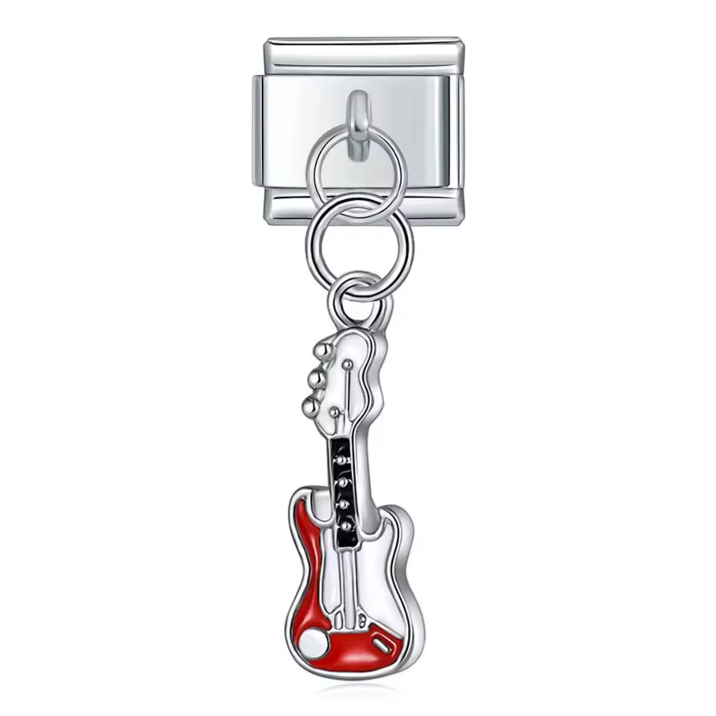 Italienischer Charm-Silberanhänger – Gitarre