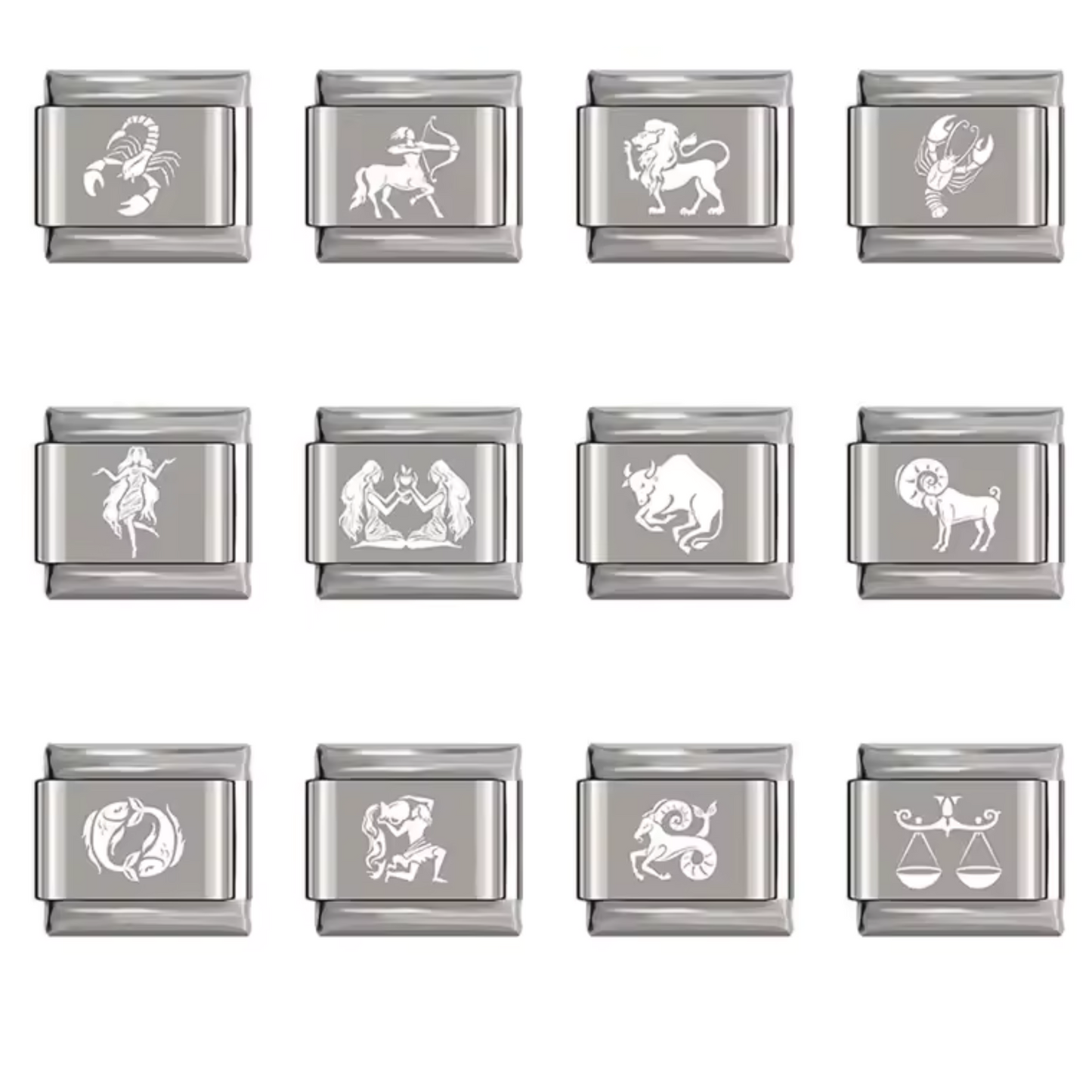 Silver and White Italian Charm – Astrological Sign