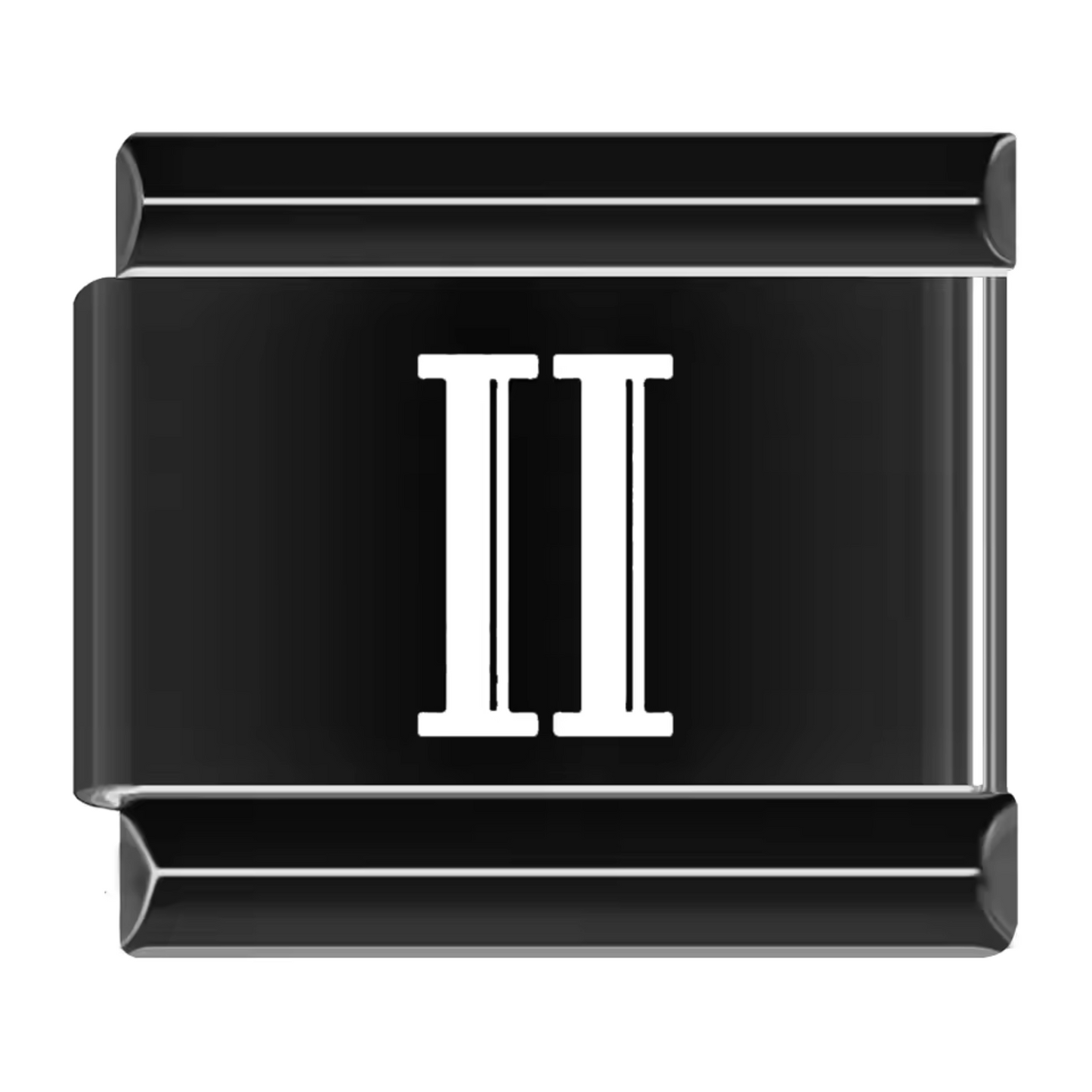 Black Italian Charm – Roman Numerals 1 to 12