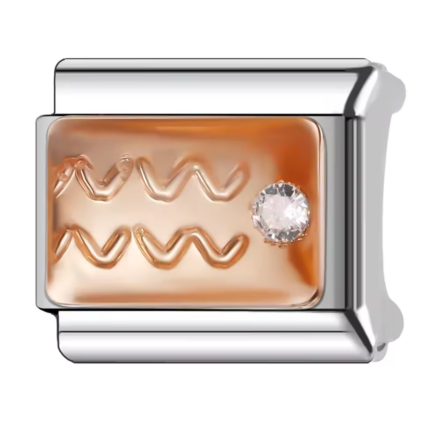 Silver and Rose Gold Italian Charm – Astrological Sign