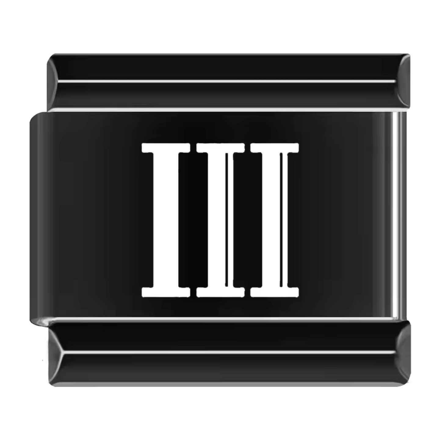 Black Italian Charm – Roman Numerals 1 to 12
