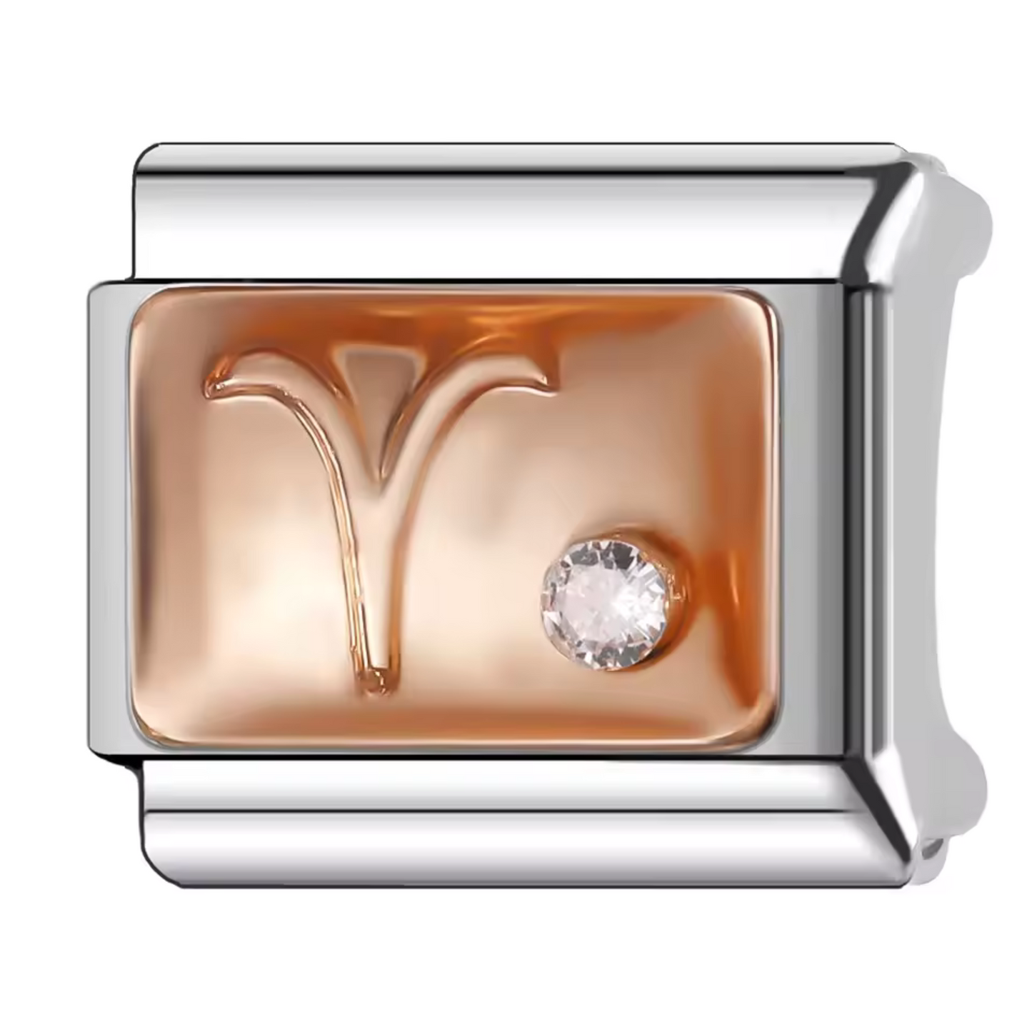 Silver and Rose Gold Italian Charm – Astrological Sign