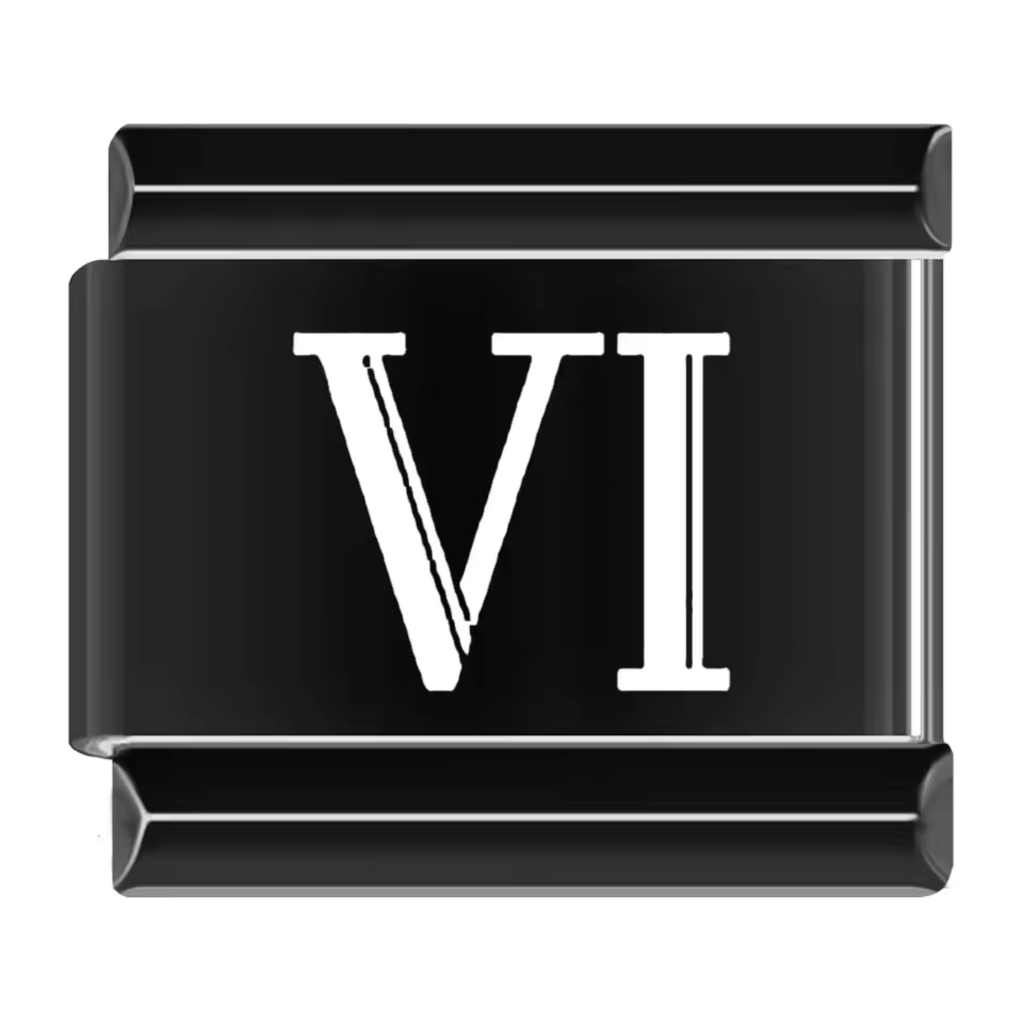 Black Italian Charm – Roman Numerals 1 to 12