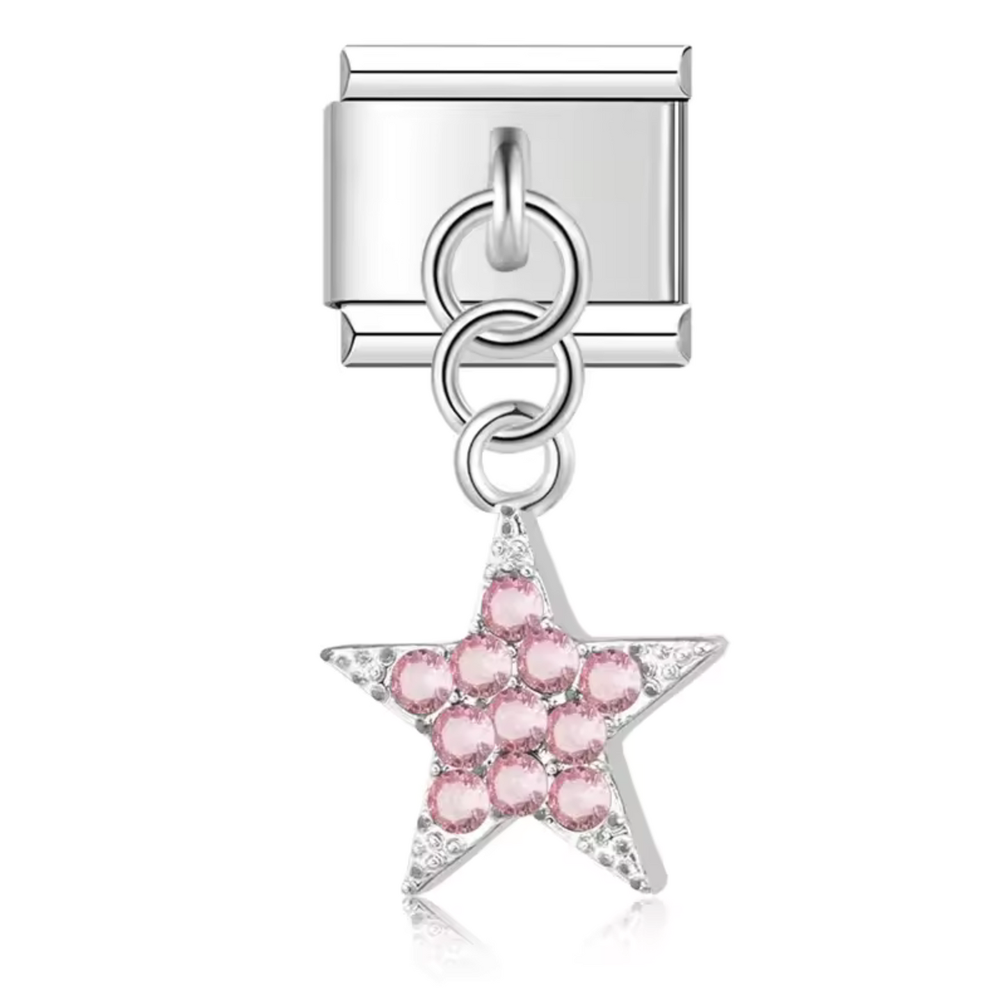 Italian Charm Pendant – Star Available in Silver, Green and Pink
