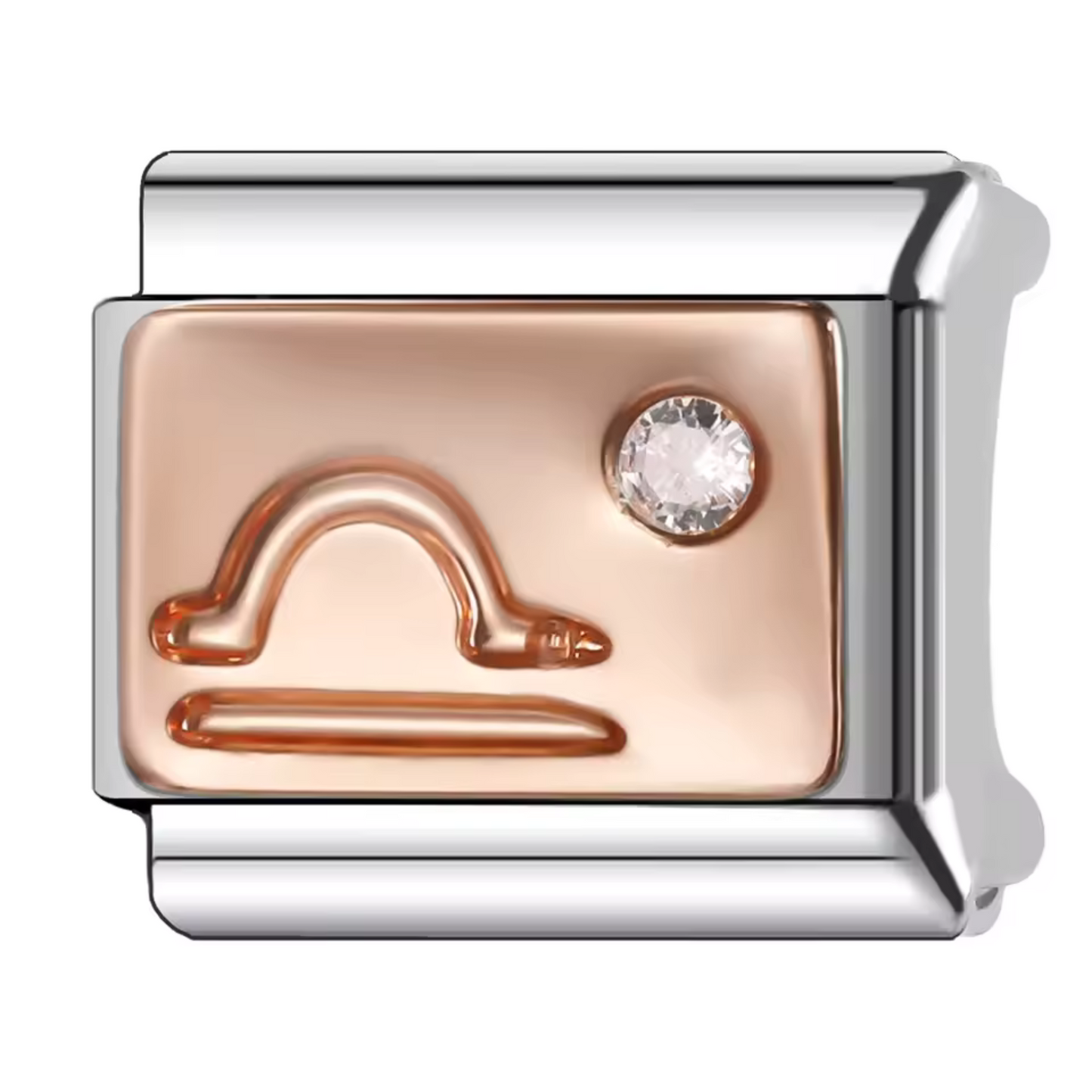 Silver and Rose Gold Italian Charm – Astrological Sign