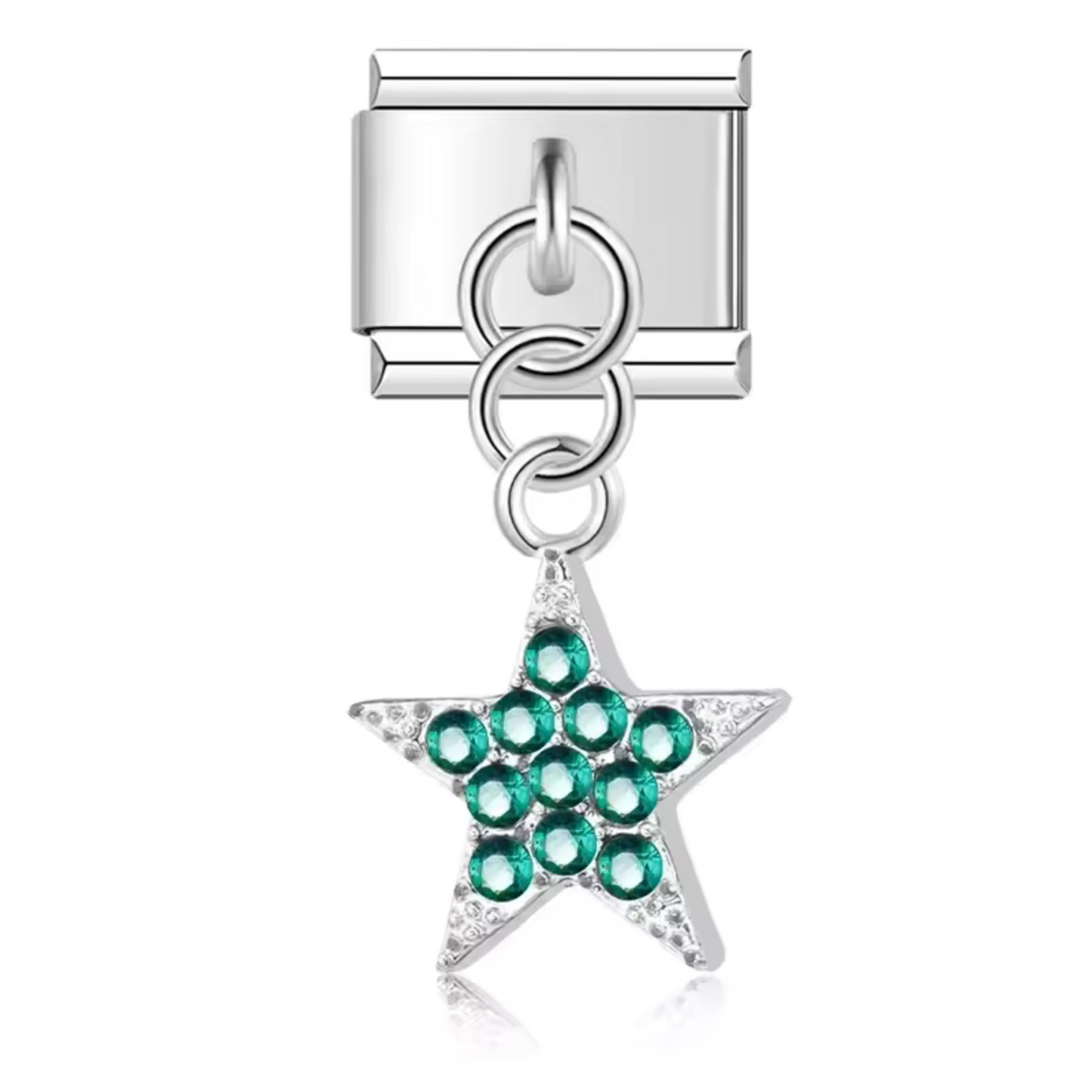 Italian Charm Pendant – Star Available in Silver, Green and Pink