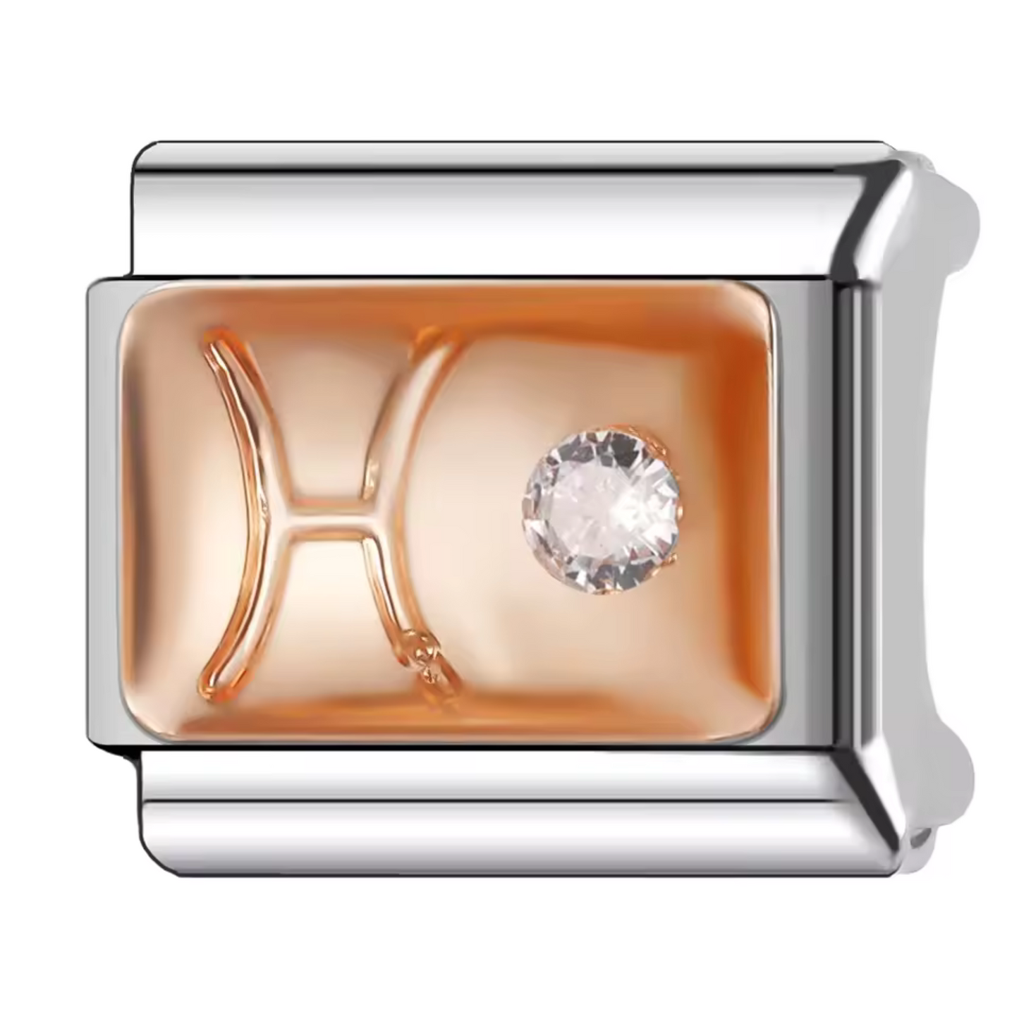 Silver and Rose Gold Italian Charm – Astrological Sign