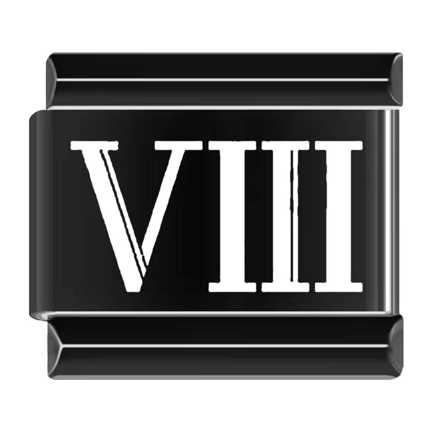 Black Italian Charm – Roman Numerals 1 to 12