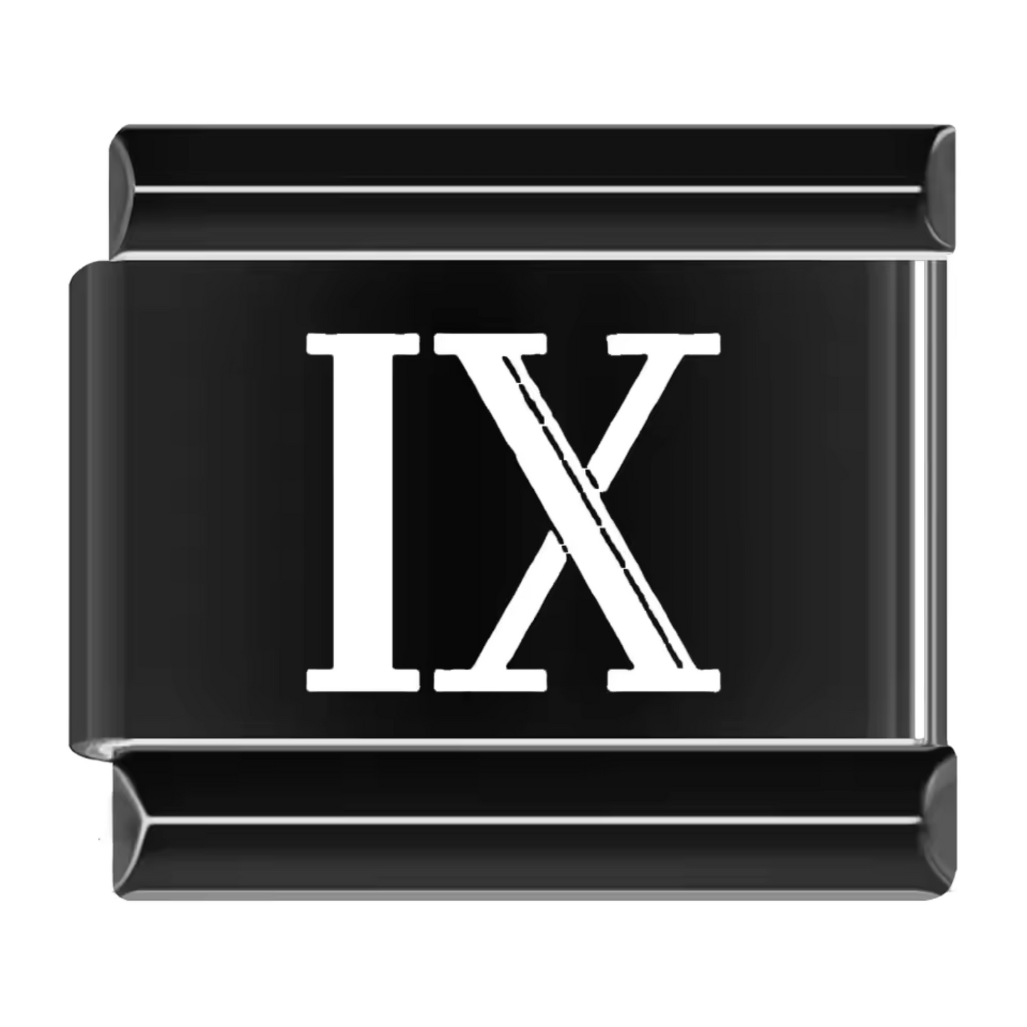Black Italian Charm – Roman Numerals 1 to 12