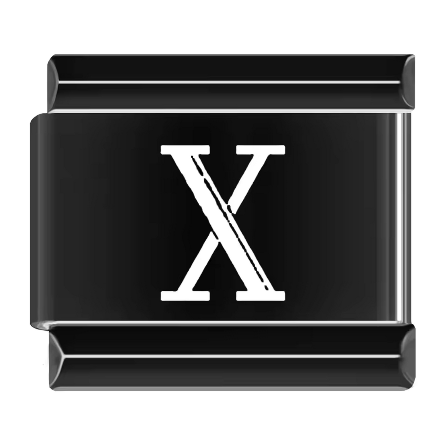 Black Italian Charm – Roman Numerals 1 to 12
