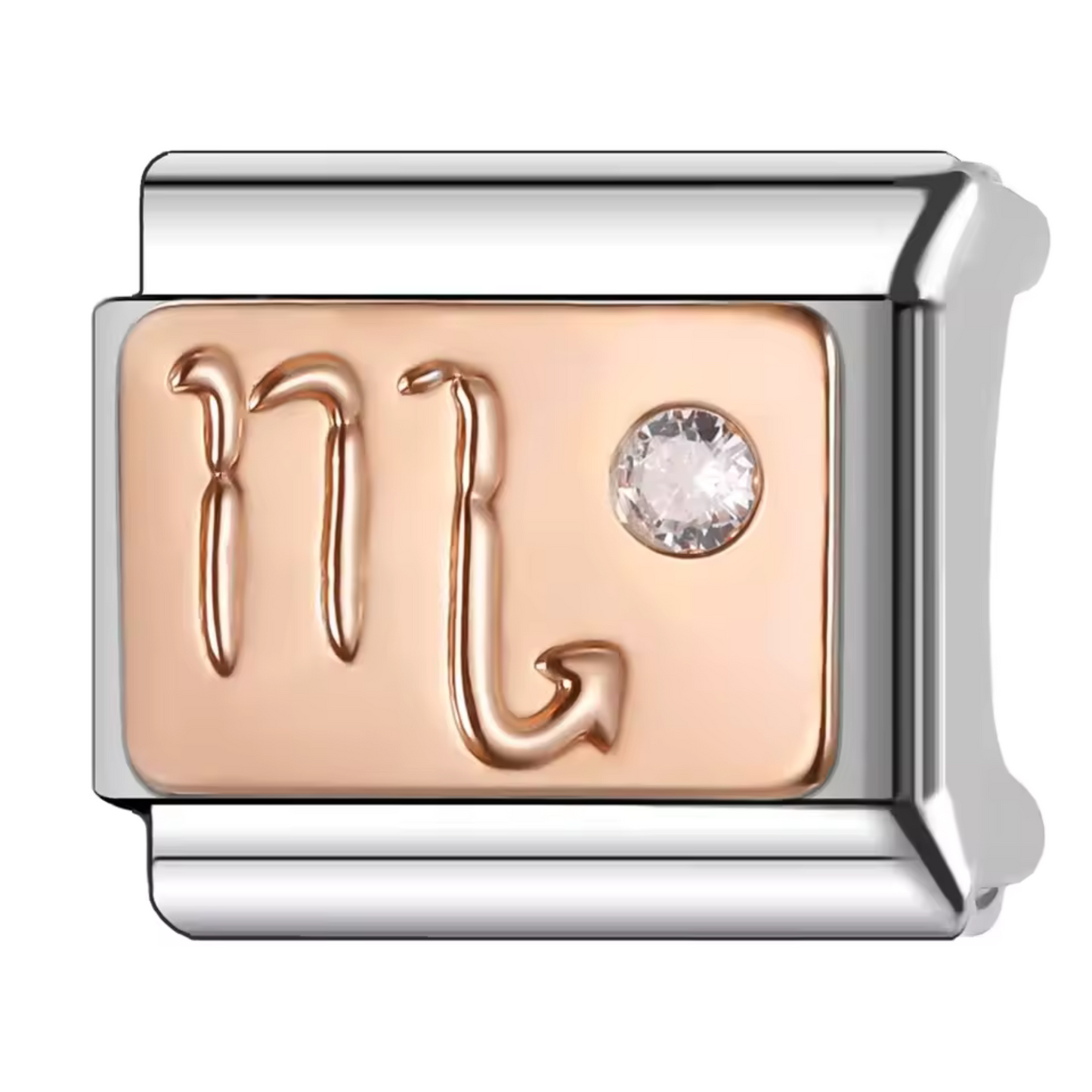 Silver and Rose Gold Italian Charm – Astrological Sign