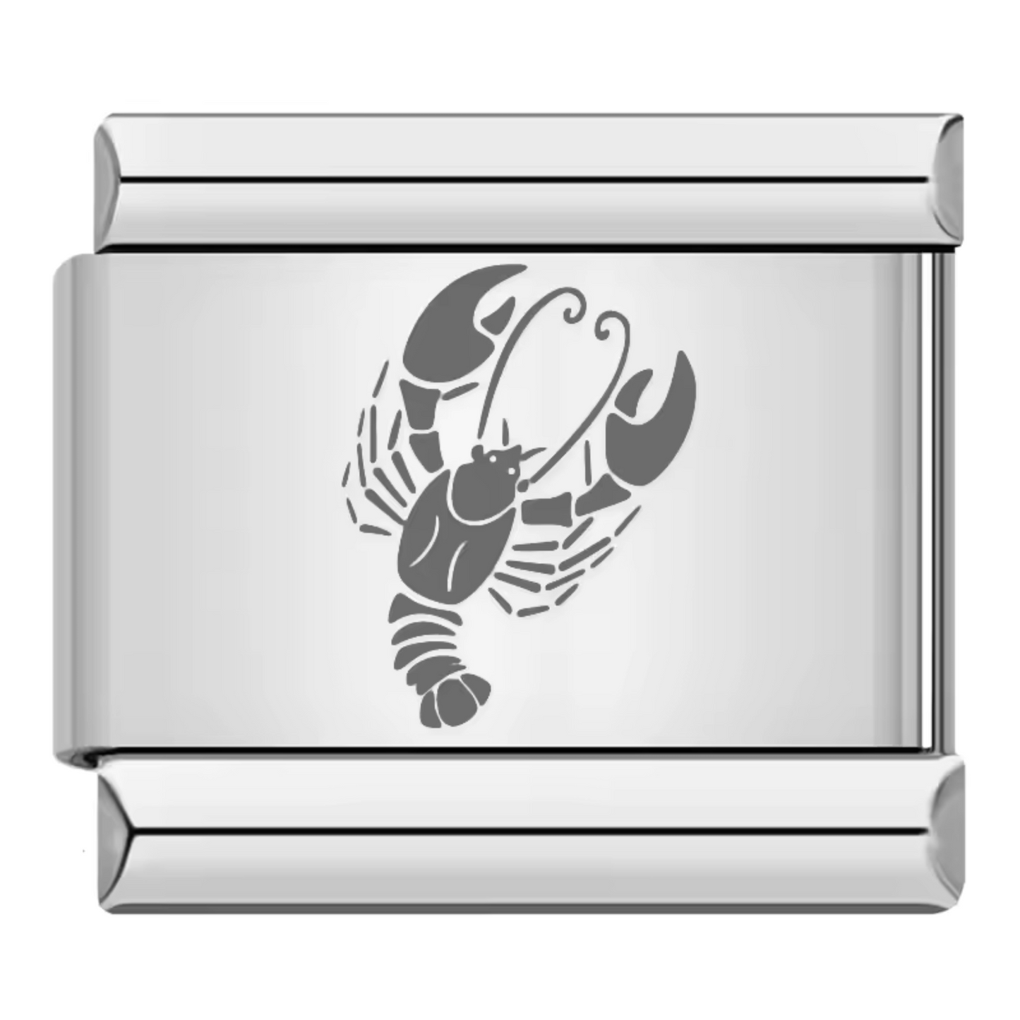 Silver Italian Charm – Grey Zodiac Sign