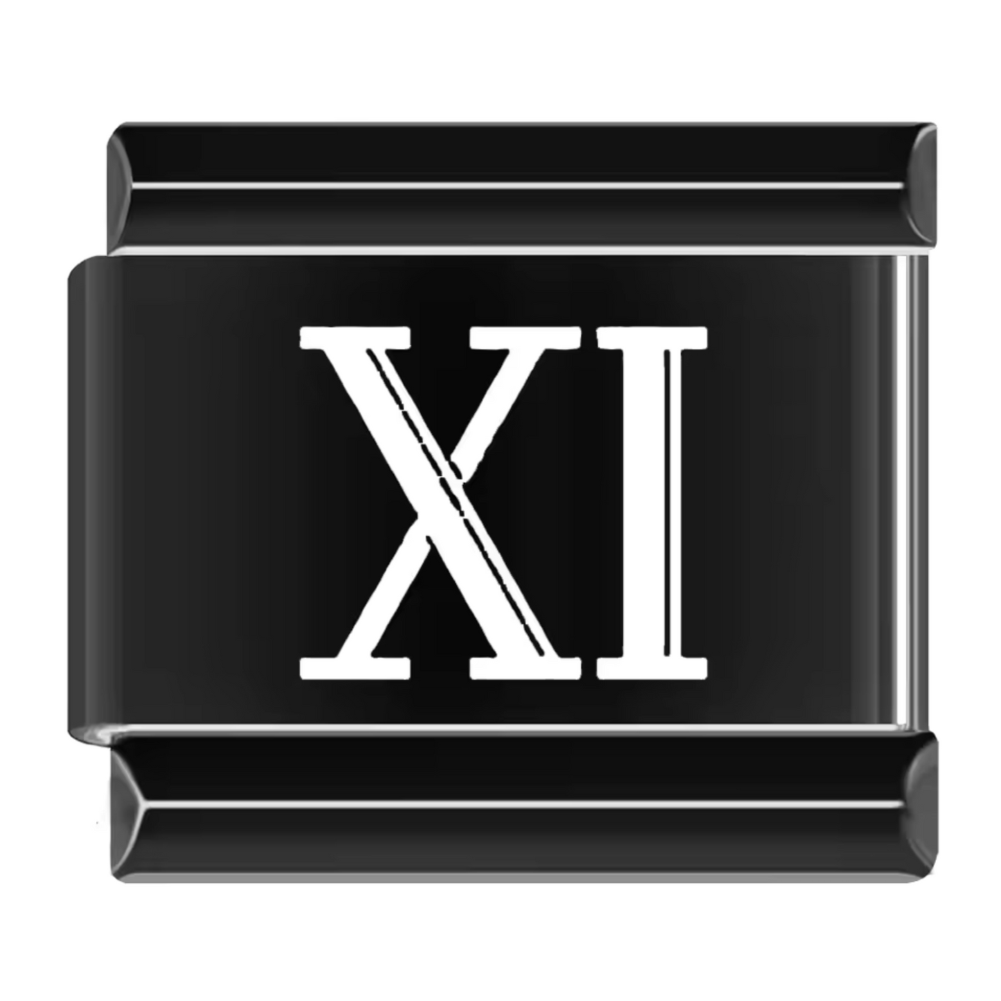 Black Italian Charm – Roman Numerals 1 to 12