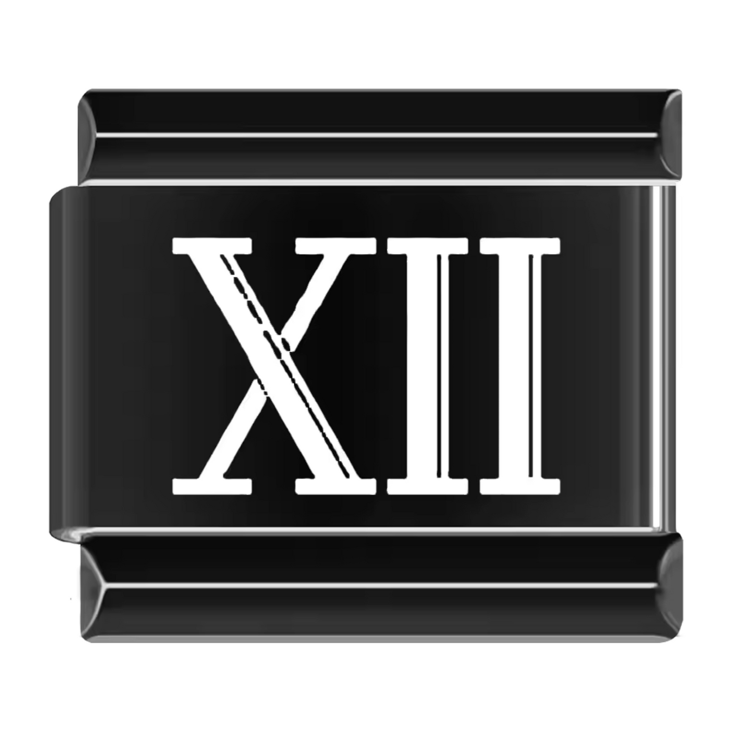 Black Italian Charm – Roman Numerals 1 to 12