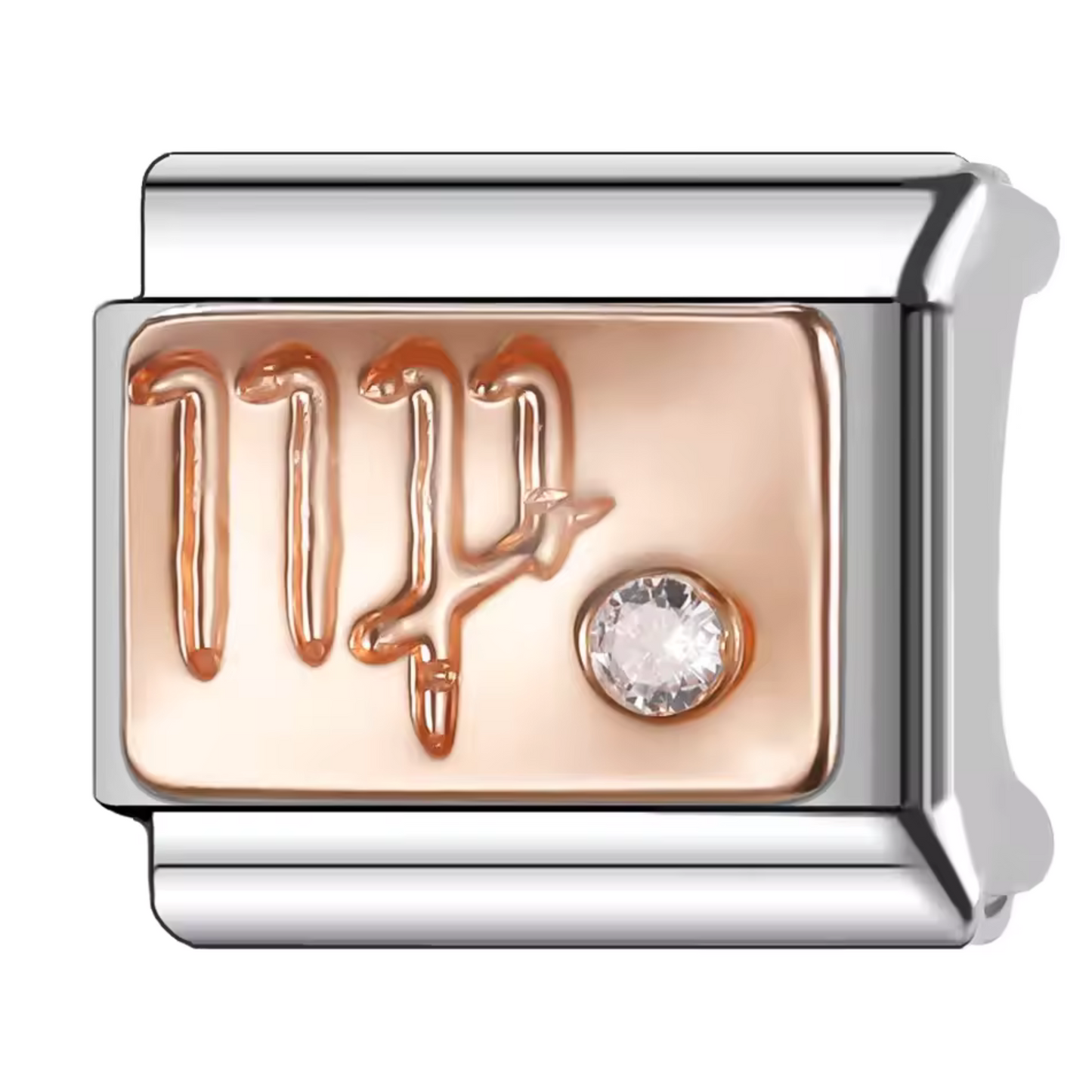 Silver and Rose Gold Italian Charm – Astrological Sign