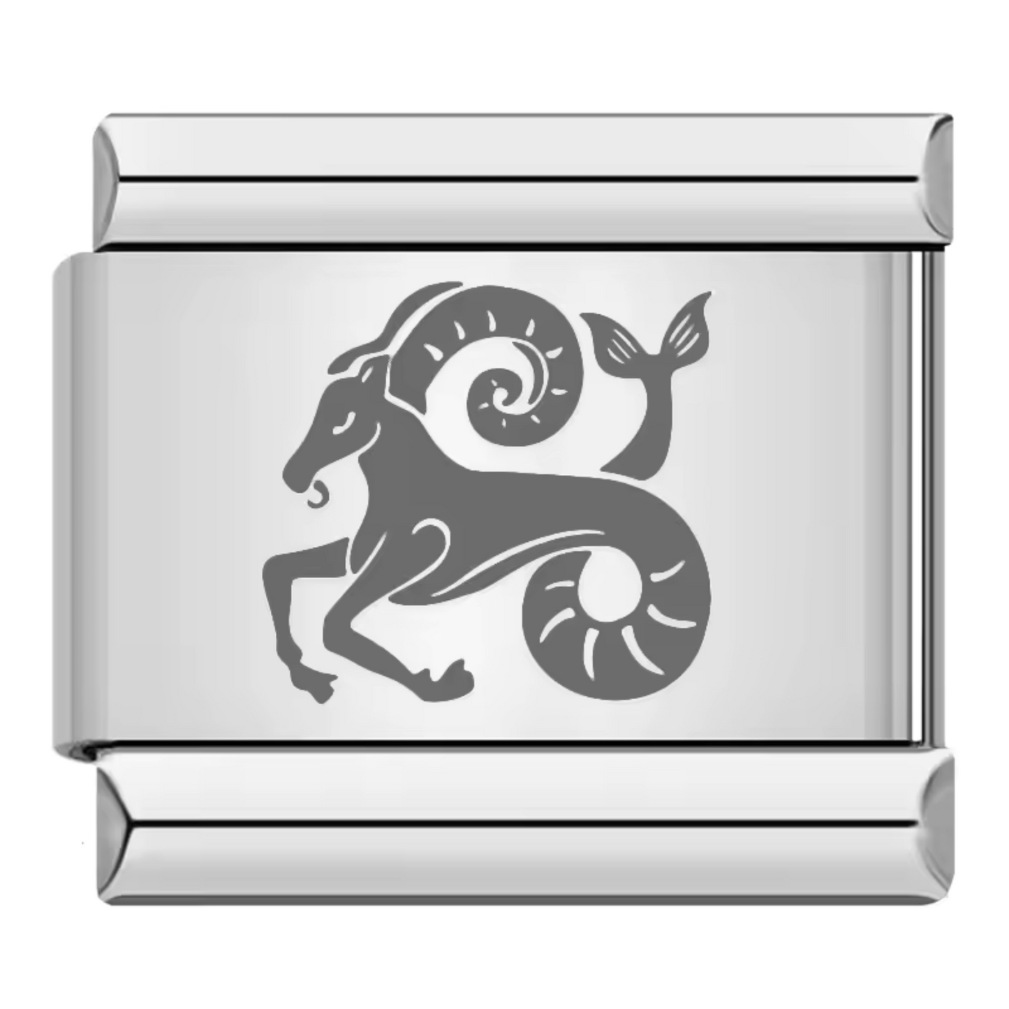Silver Italian Charm – Grey Zodiac Sign