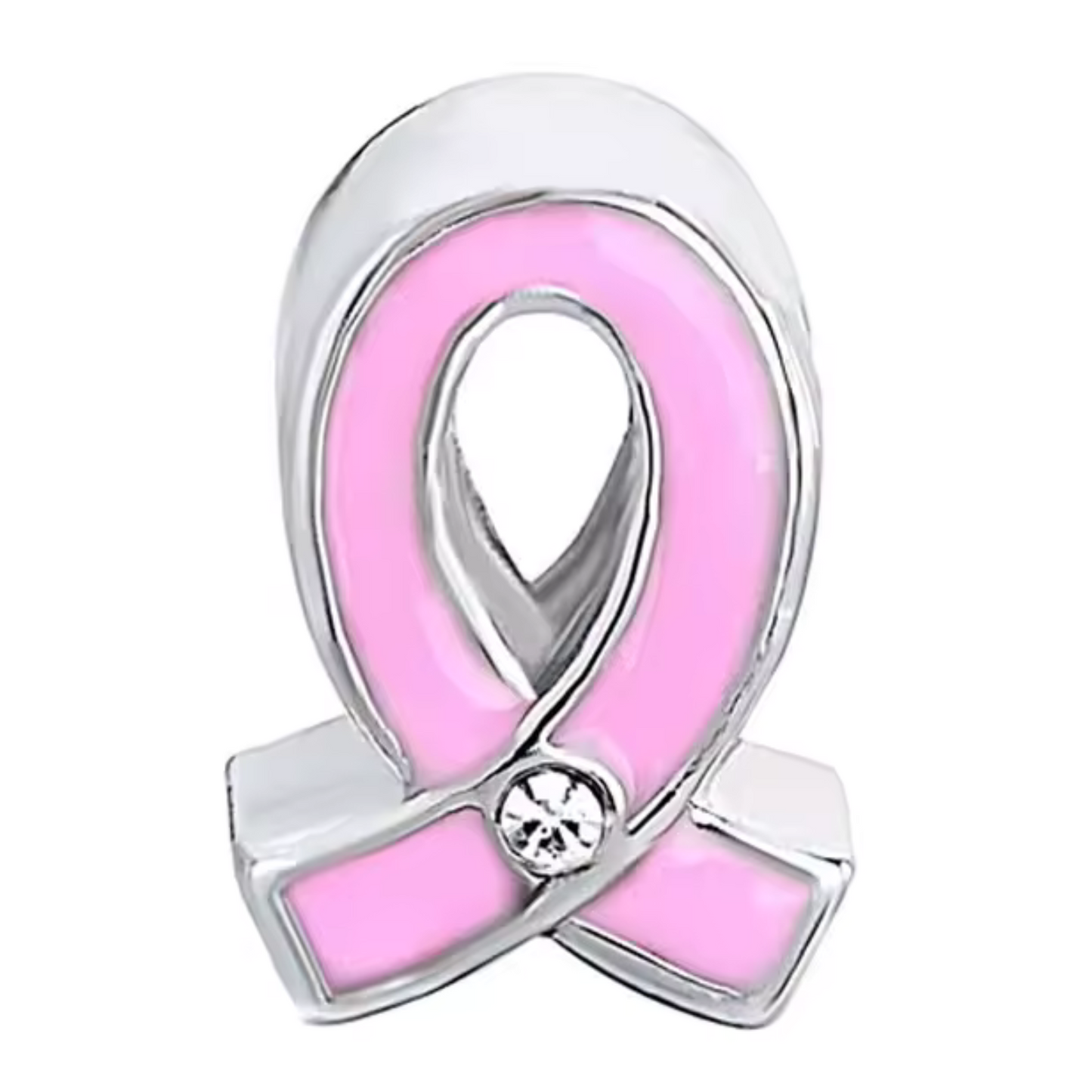 Charm Ruban Rose avec Strass