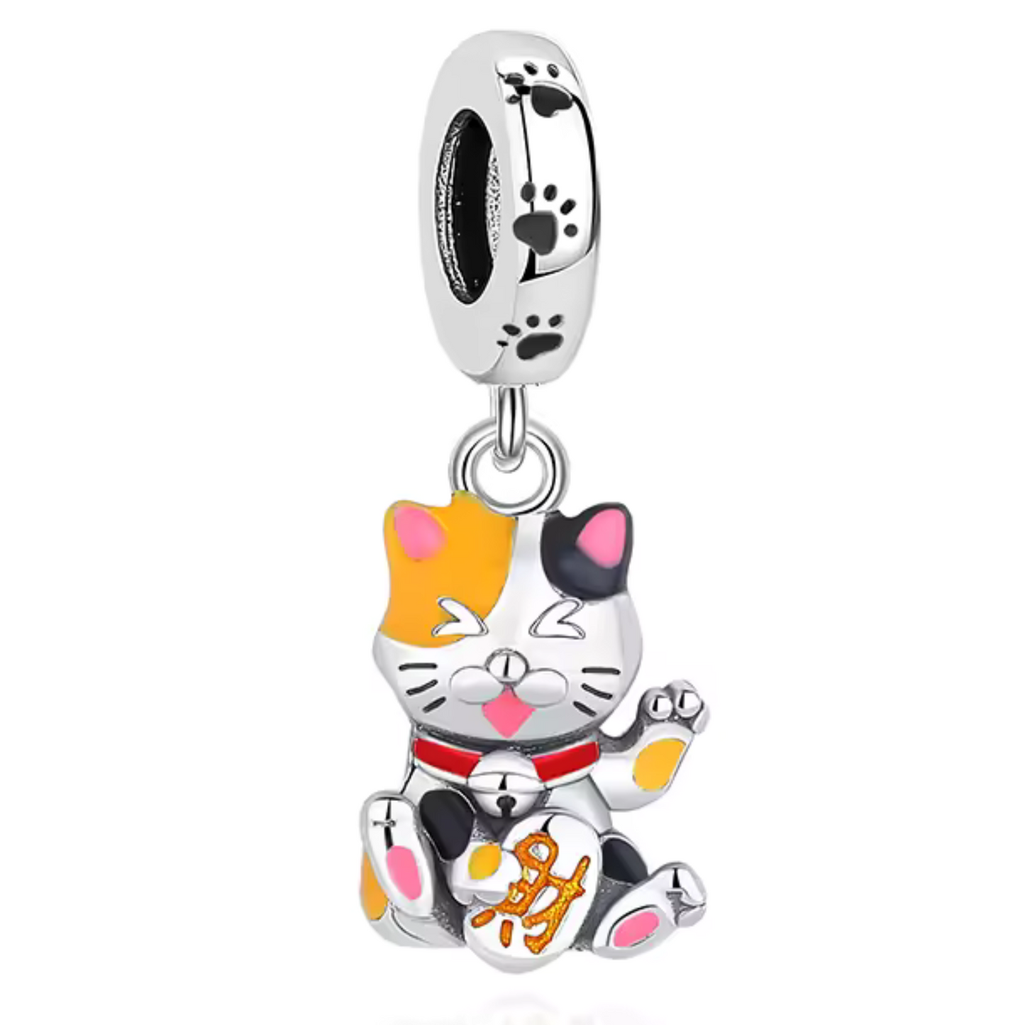 Charm Chat Calico Porte-Bonheur – Symbole de Chance et de Joie