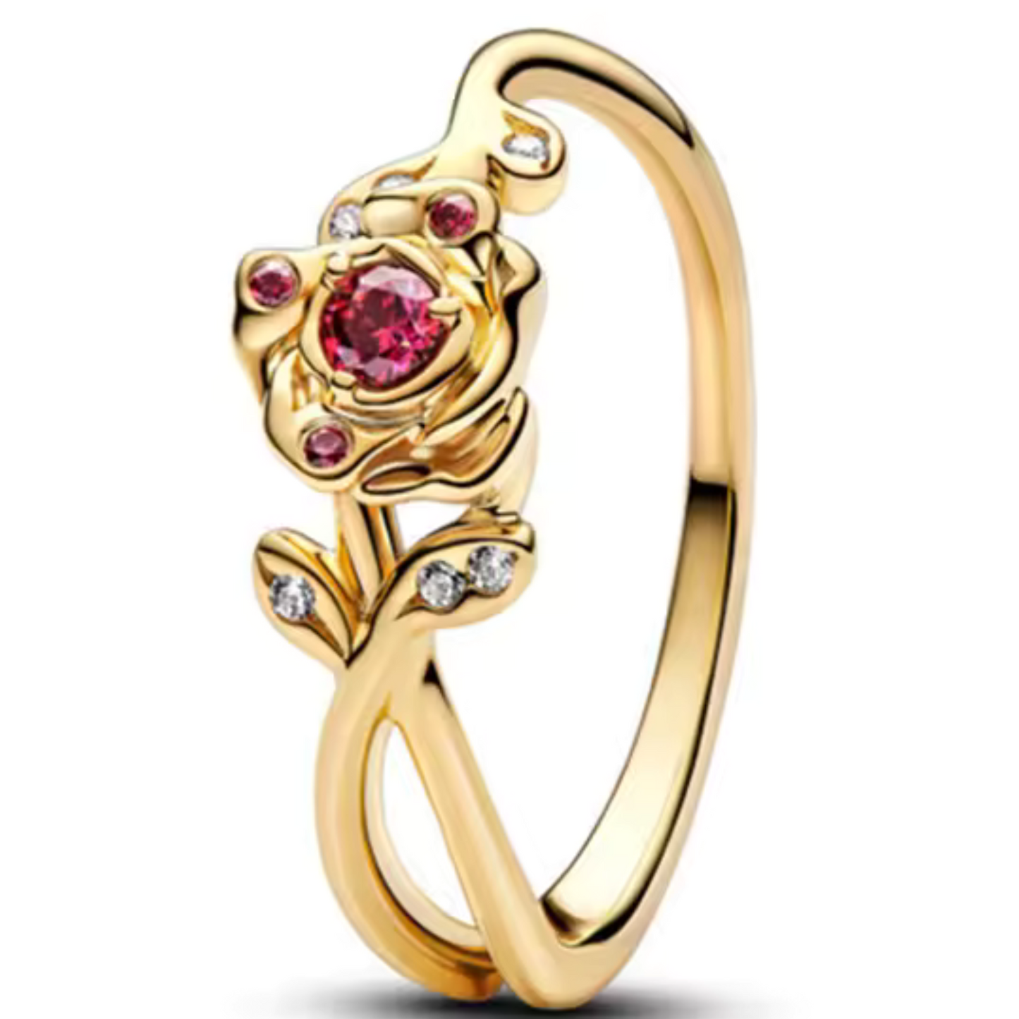 Bague Dorée Rose Enchantée – Magie et Amour Éternel