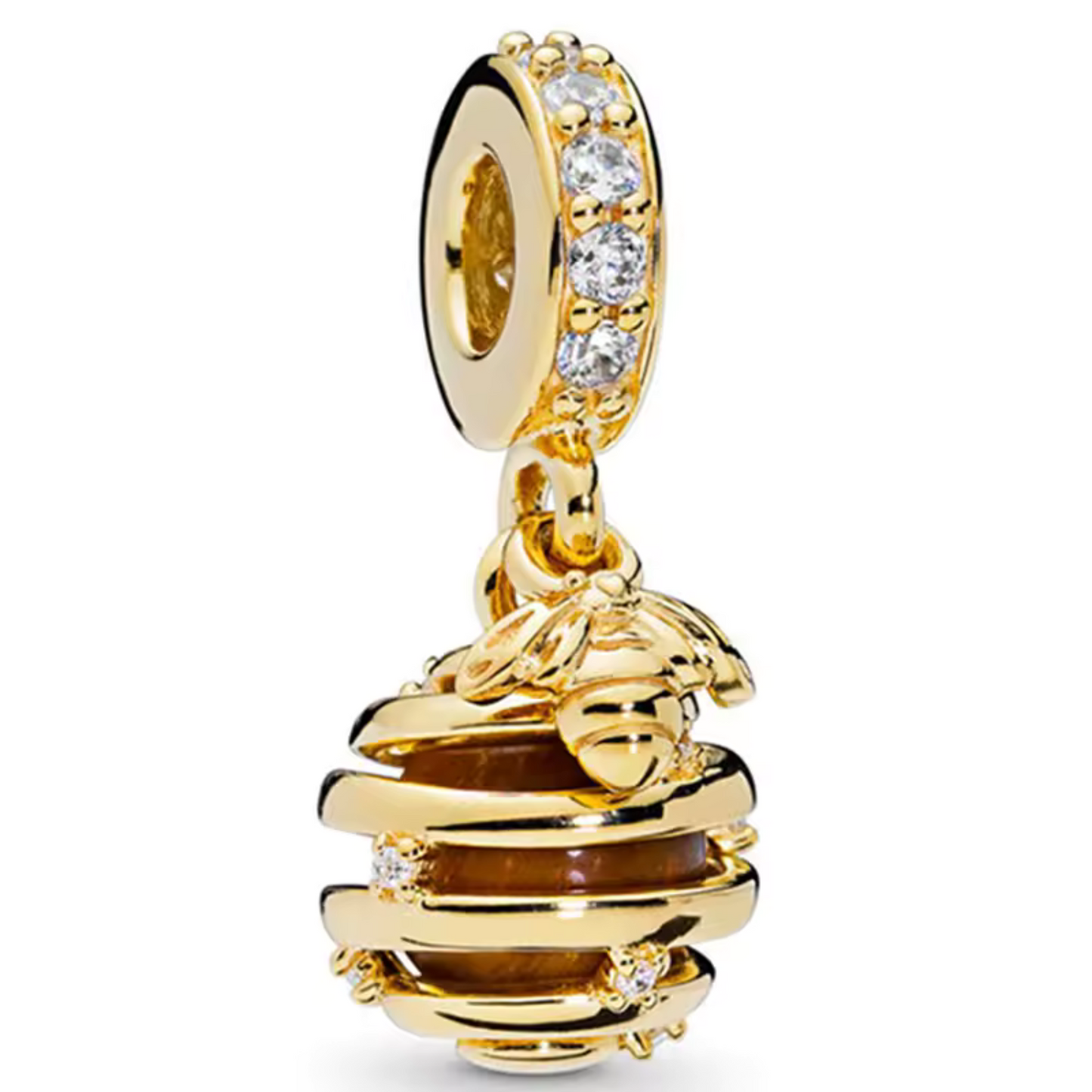Charm-Anhänger - Goldener Bienenstock und Biene