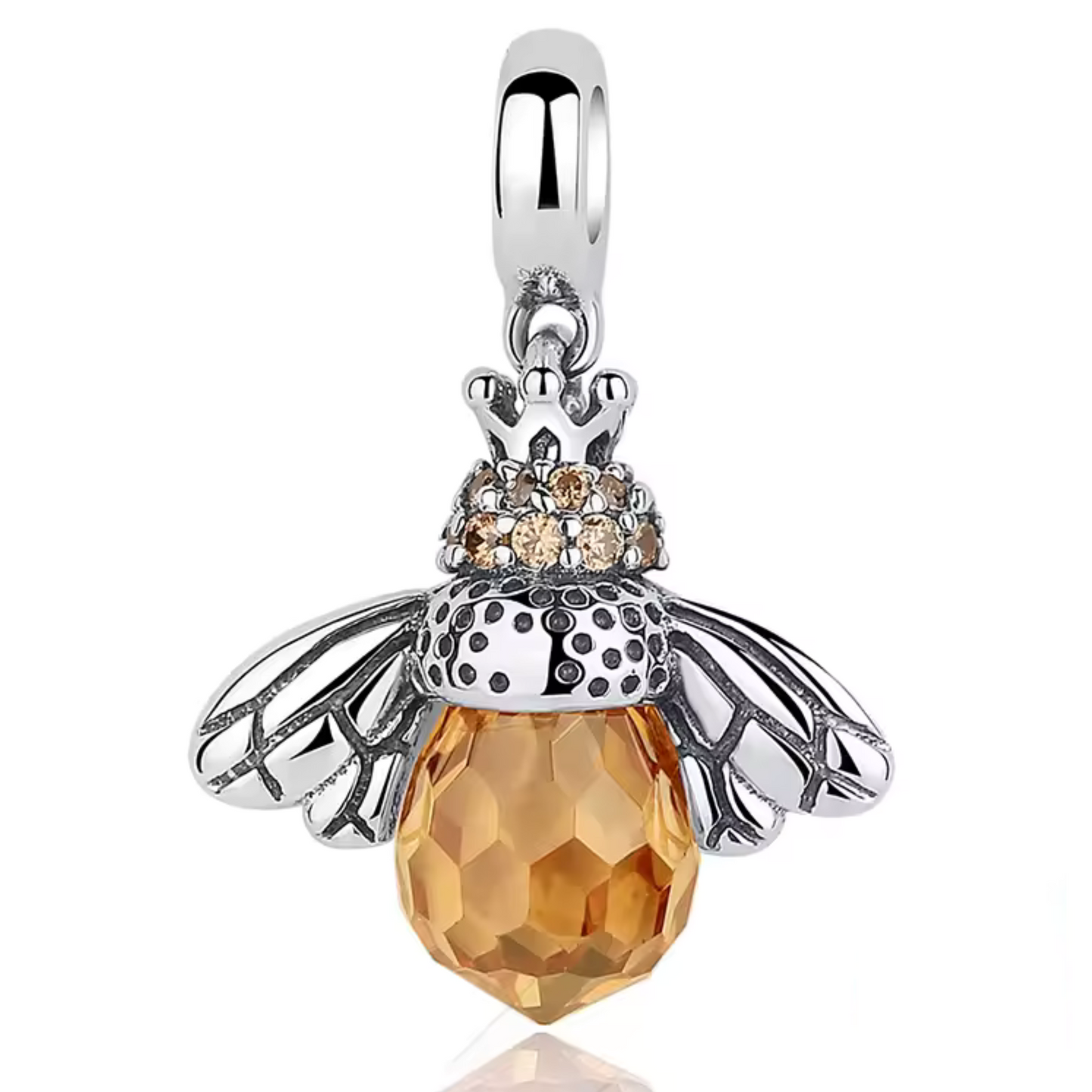 Charm - Bee with Orange Stone