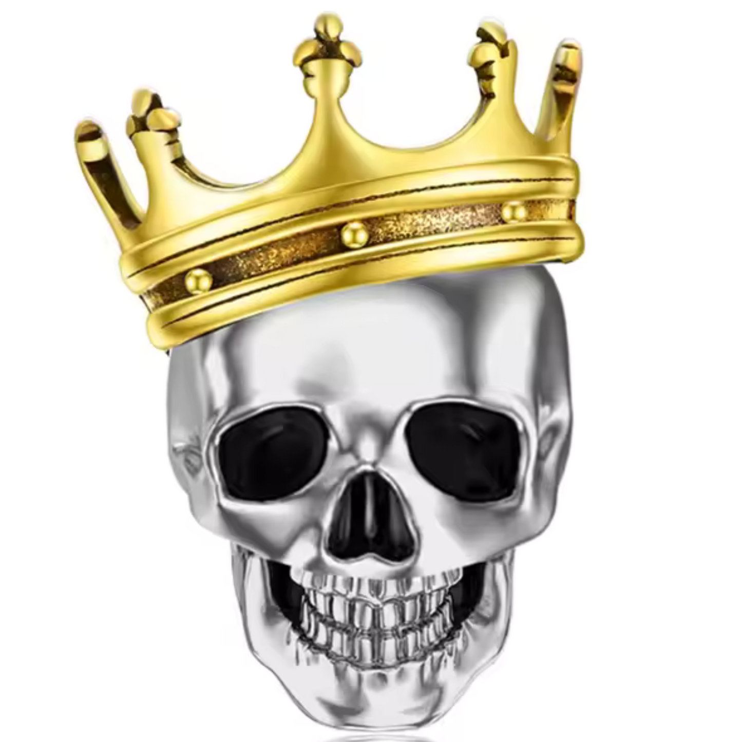 Totenkopf mit goldener Krone Charm