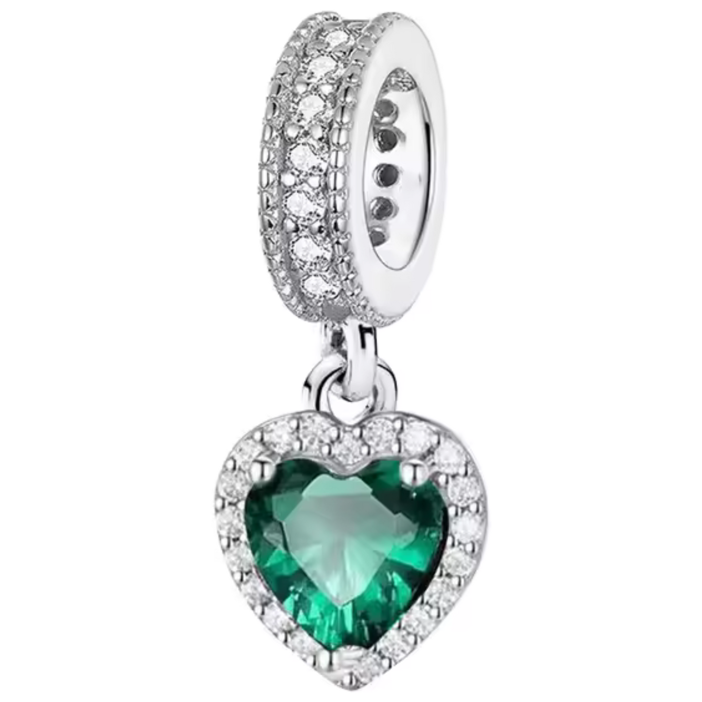 Charm Pendentif Cœur Vert – Amour et Harmonie